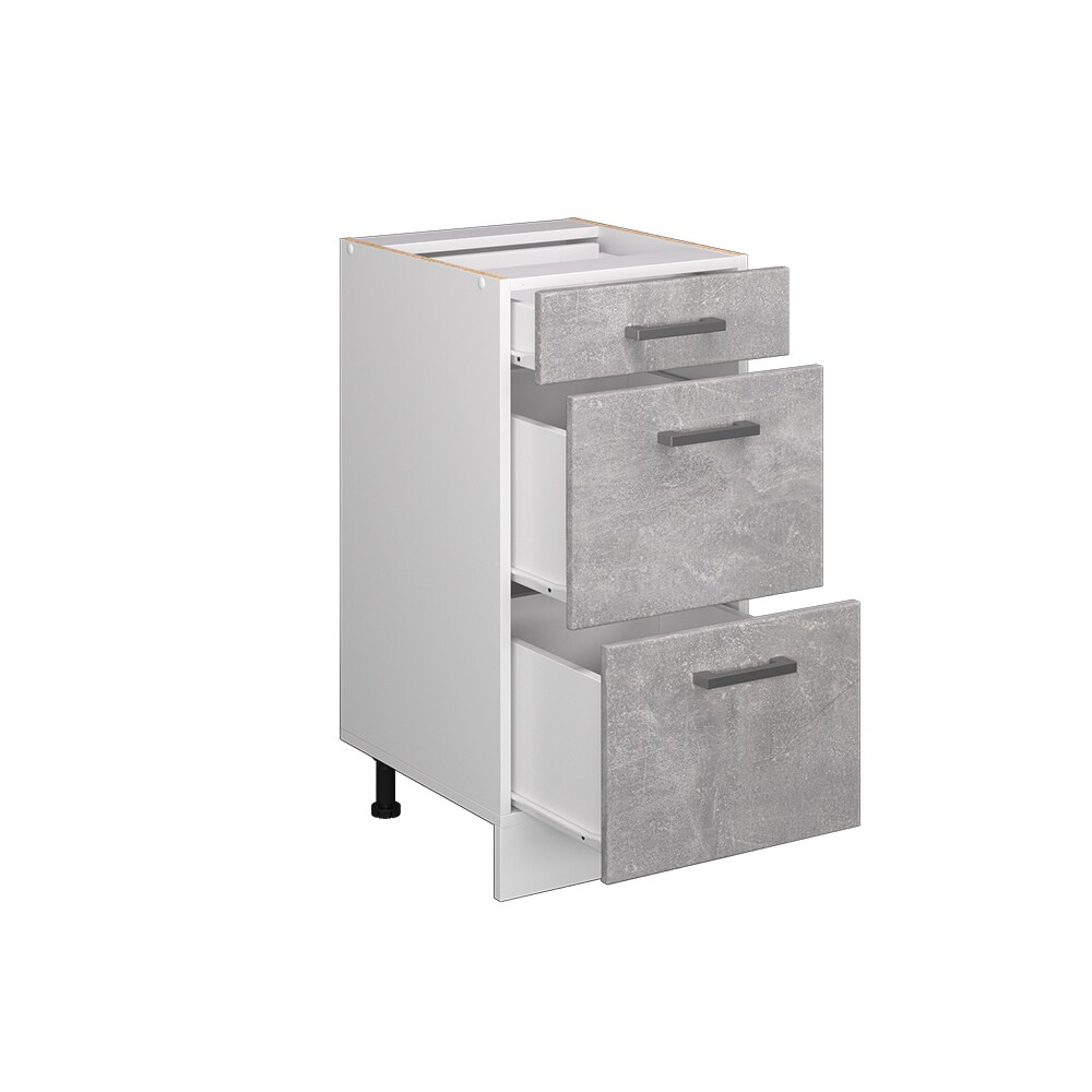 Vicco Schubladenunterschrank Küchenschrank Küchenzeile R-Line 40 cm Weiß Beton Schublade