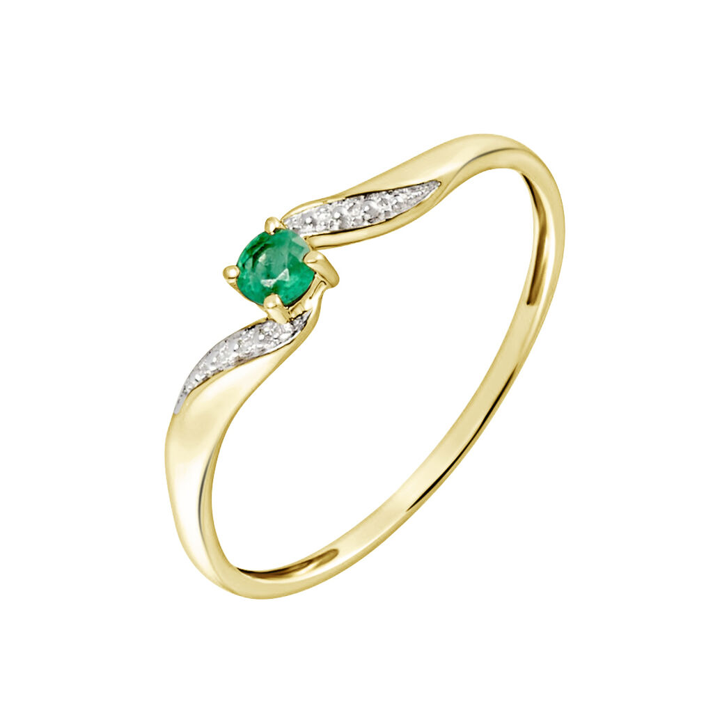 Bague Or Jaune Levenez Emeraude