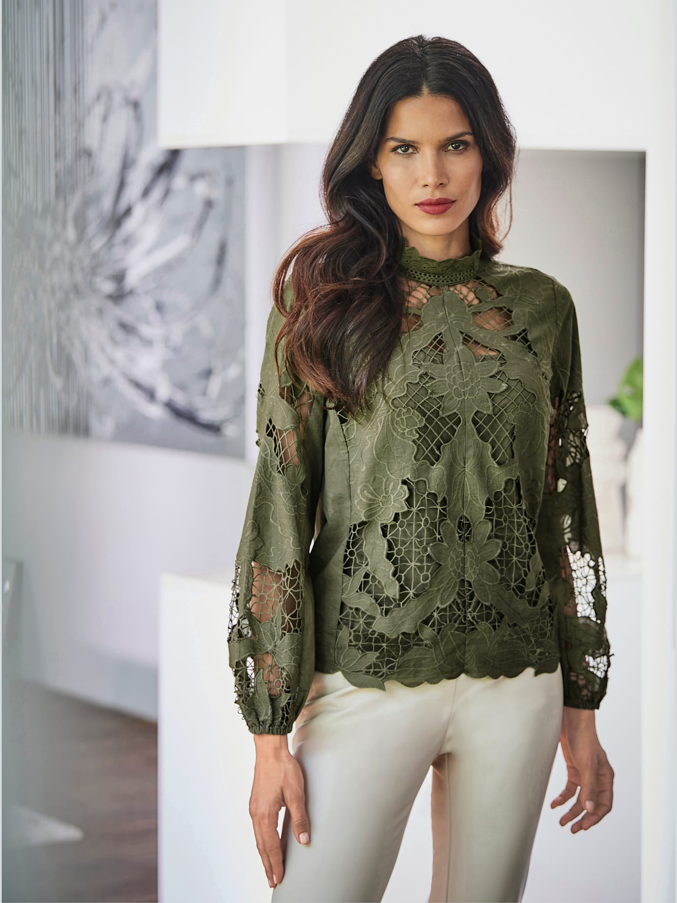 Chemisier en dentelle pur coton