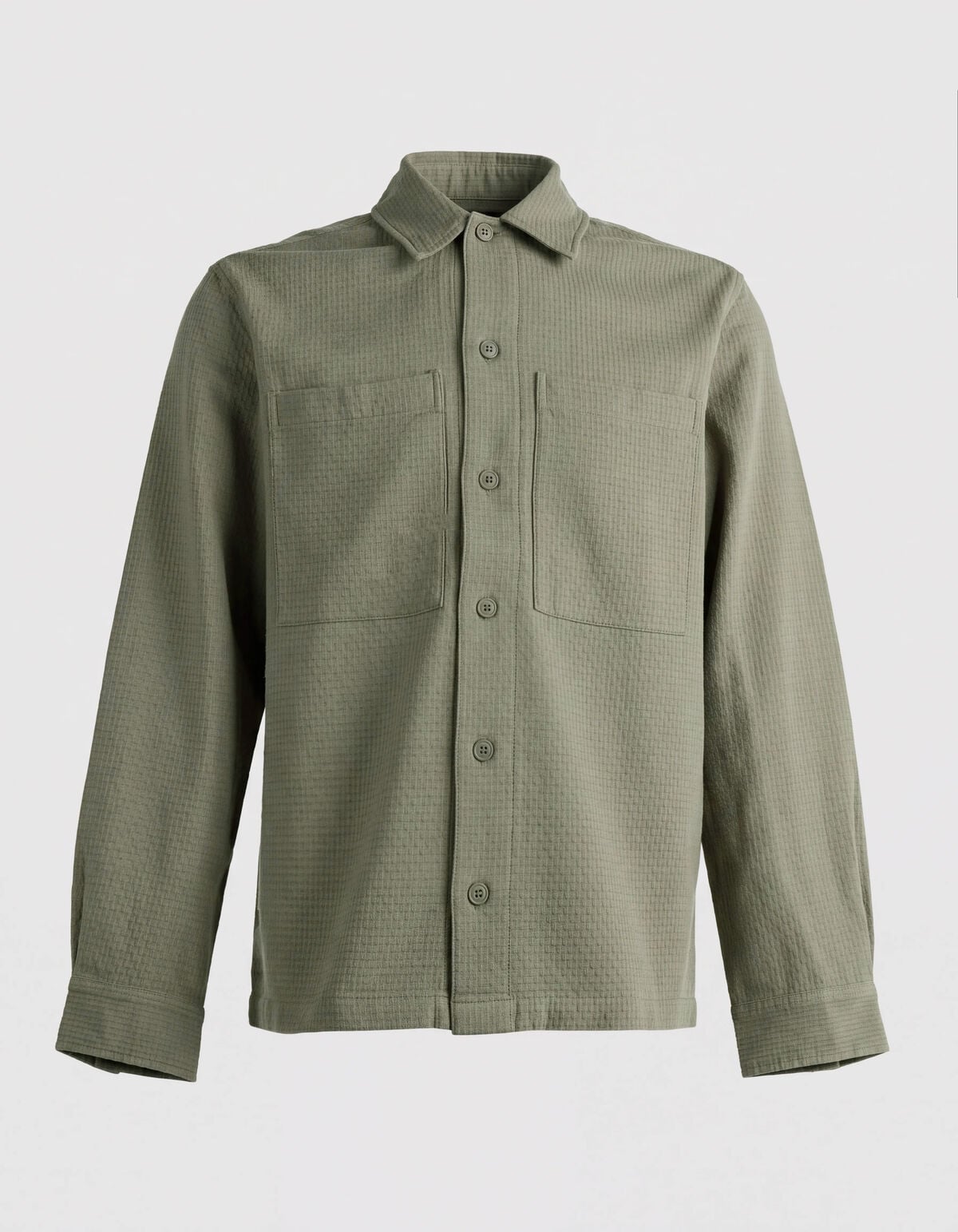 Block Jacquard Overshirt Groen