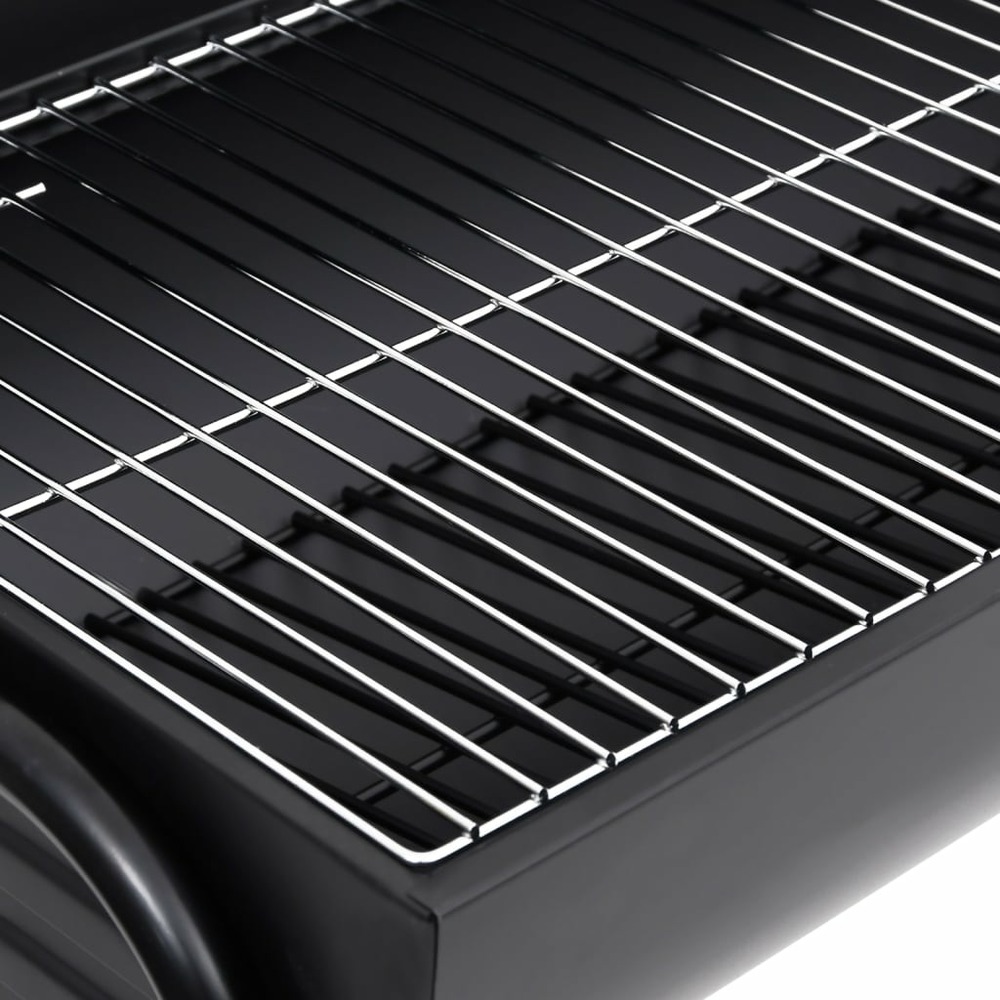 Gril à baril avec 2 grilles de cuisson noir 80x95x90 cm acier