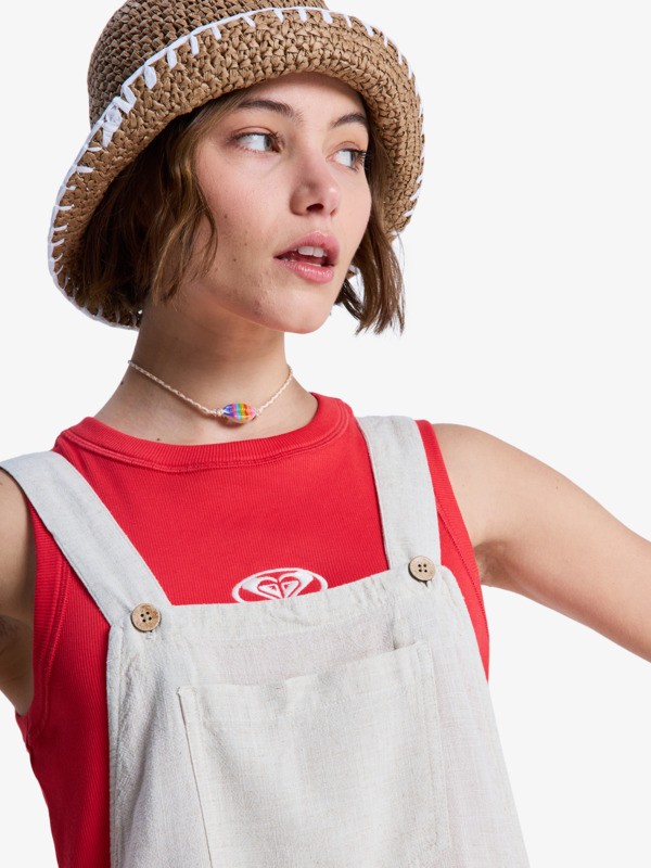 Easy Isle Mini Salopette courte Beige Femme
