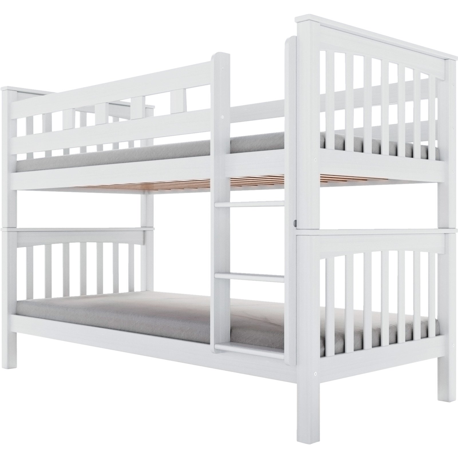 Hochbett Noemi Buche massiv 2x 90 x 200 cm Buche weiss