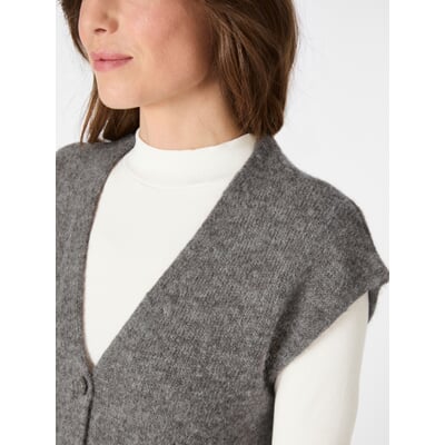 Damen-Strickweste Alpaka, Taupe