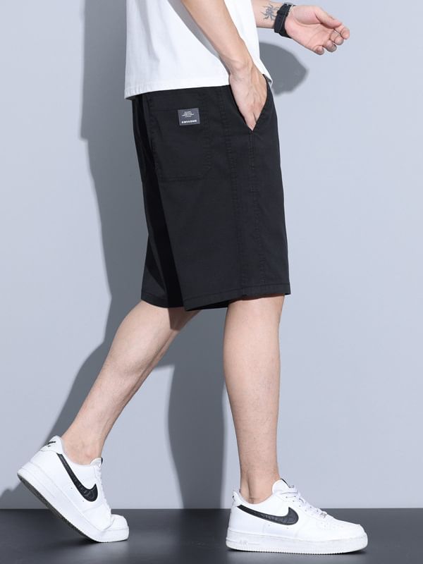 Denimic - Mid Rise Effen Applique Shorts