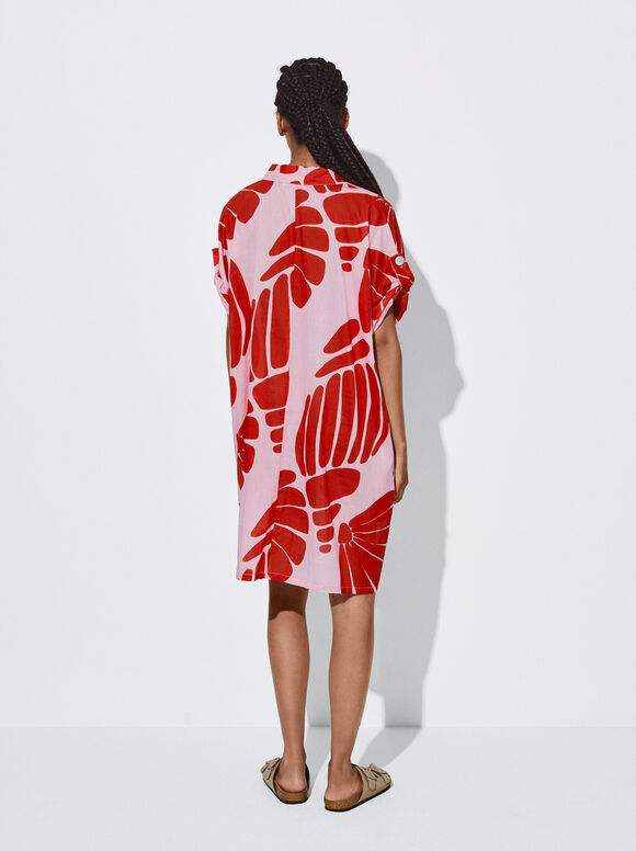 Vestido camisa estampado - Multicolorido