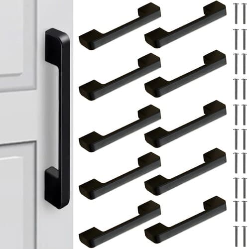 Kjøkkenhåndtak 96cc | Møbelhåndtak | 10-Pack matt svart aluminium