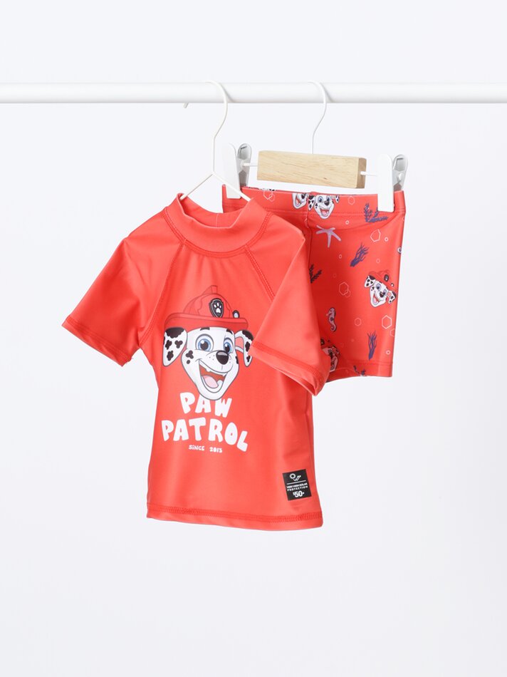 Conjunto de maiô e top de biquíni da Patrulha Canina - Nickelodeon - Vermelho
