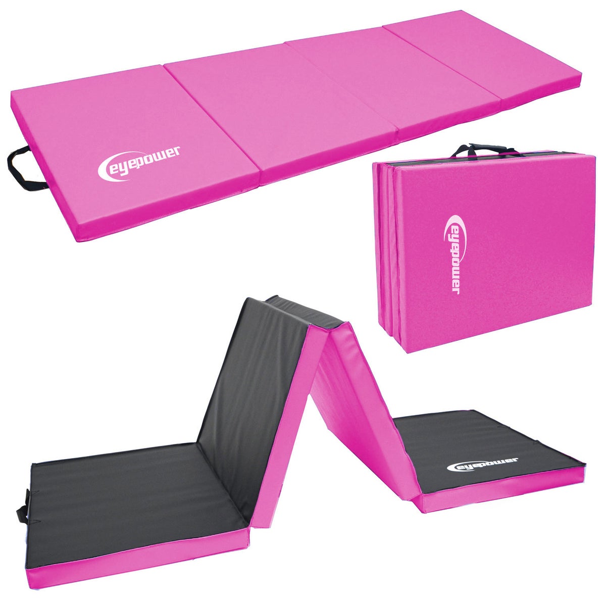180x60 Opvouwbare Gymnastiekmat - 5cm Dikke Gymnastiekmat Roze Zwart