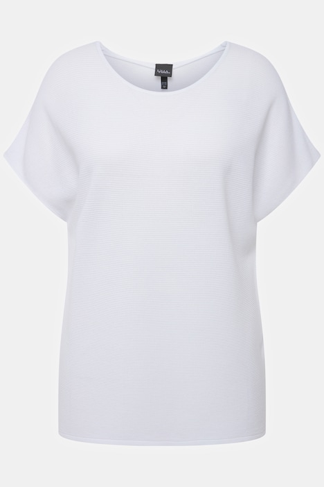 Pullover, Waffelstruktur, Oversized, Rundhals, Halbarm