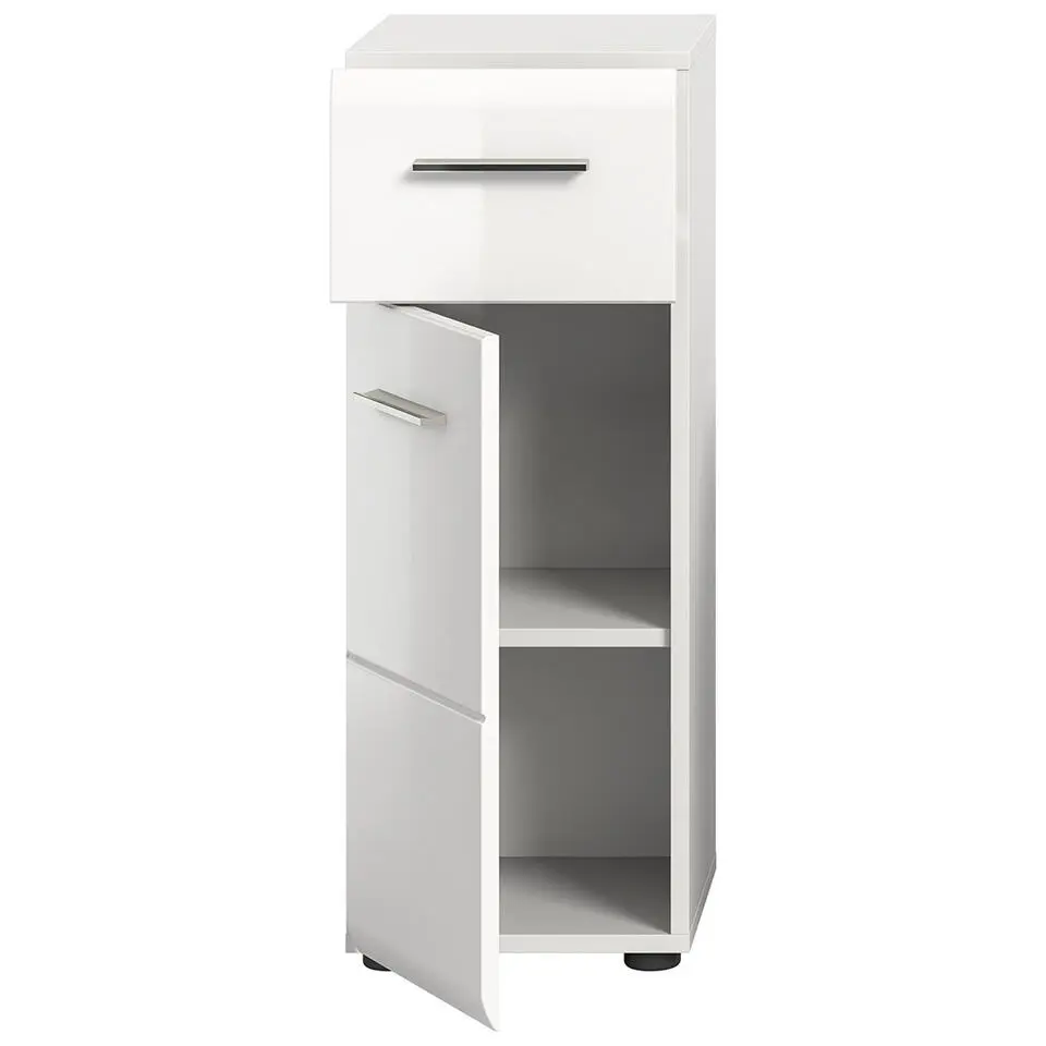 Hioshop Ice badkamerkast 1 lade 1 deur wit hoogglans