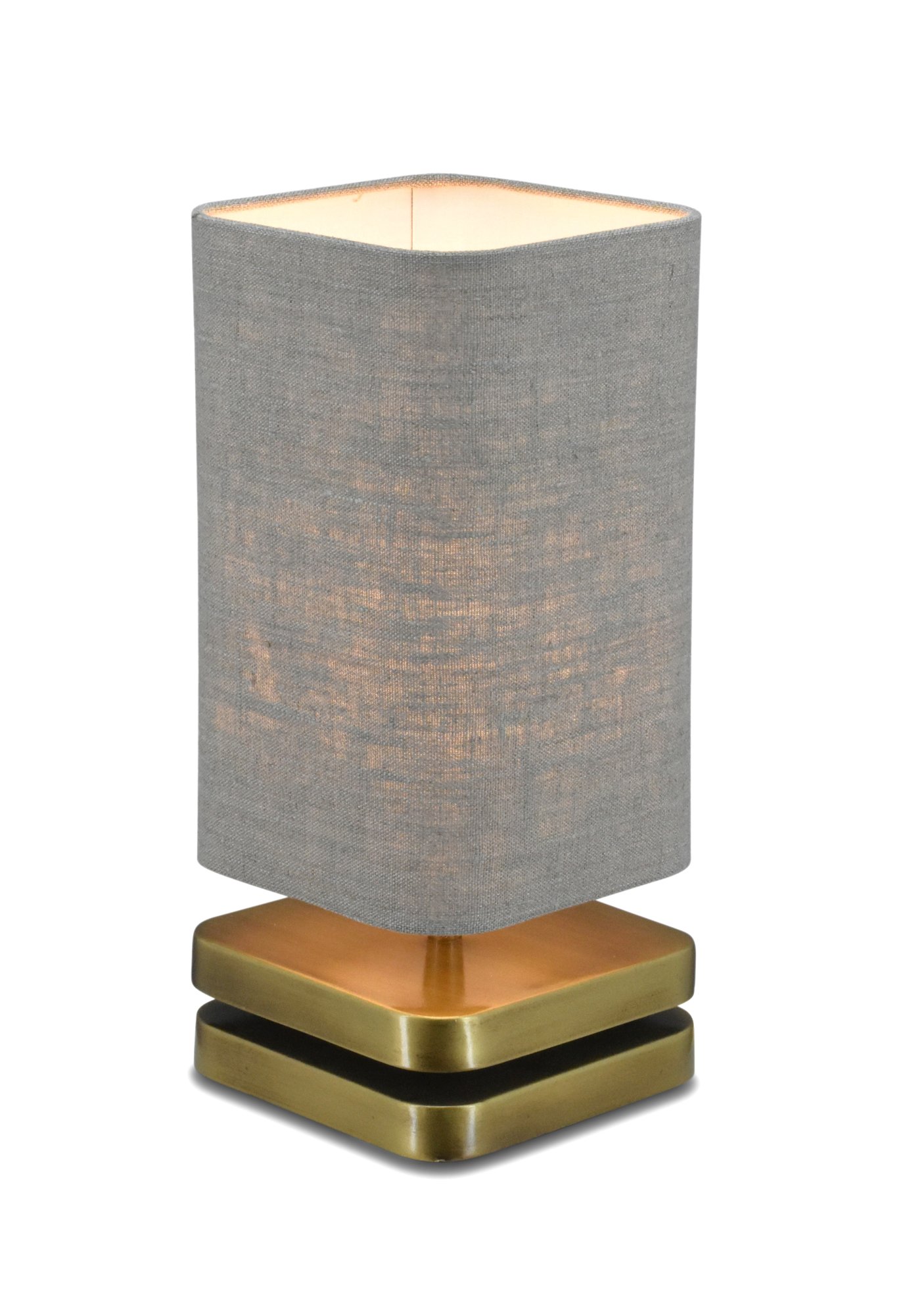 Tafellamp Rimini small brons + kap Linnen naturel