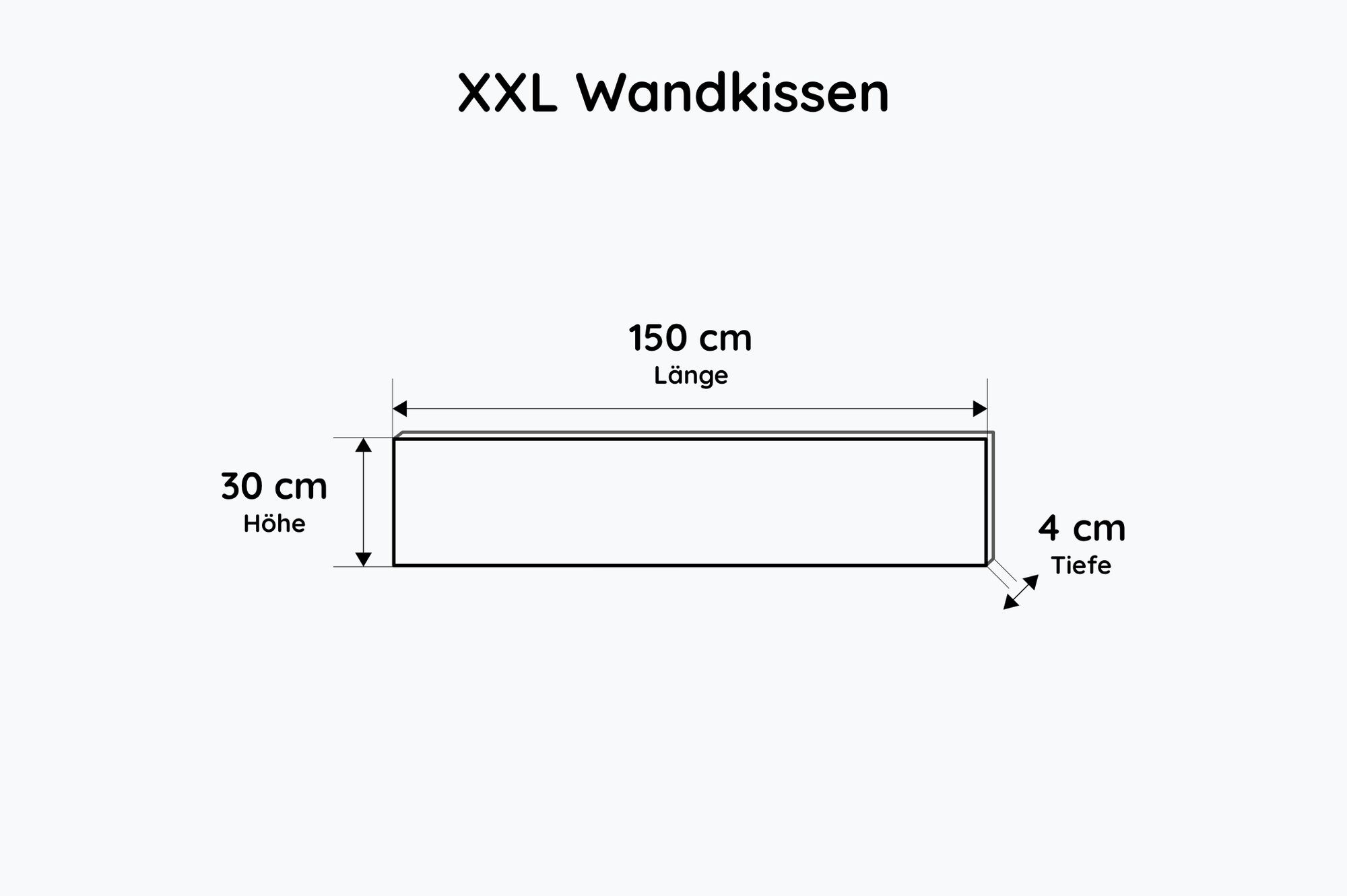 Lycce XXL Wandkissen Wandpolster, Polsterstoff, 150cmtaupe oder blau