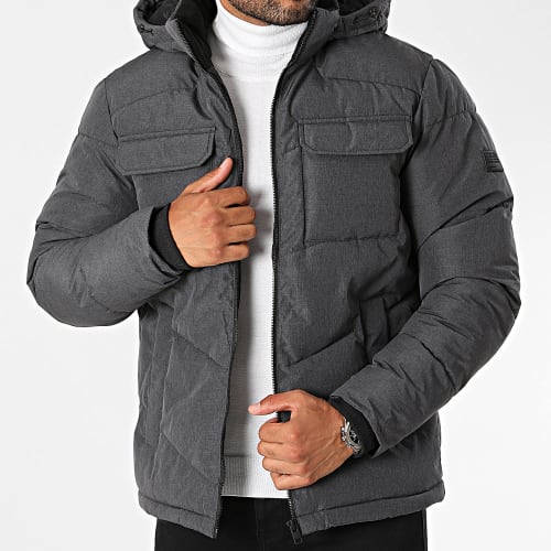Doudoune Capuche Mason Gris Anthracite