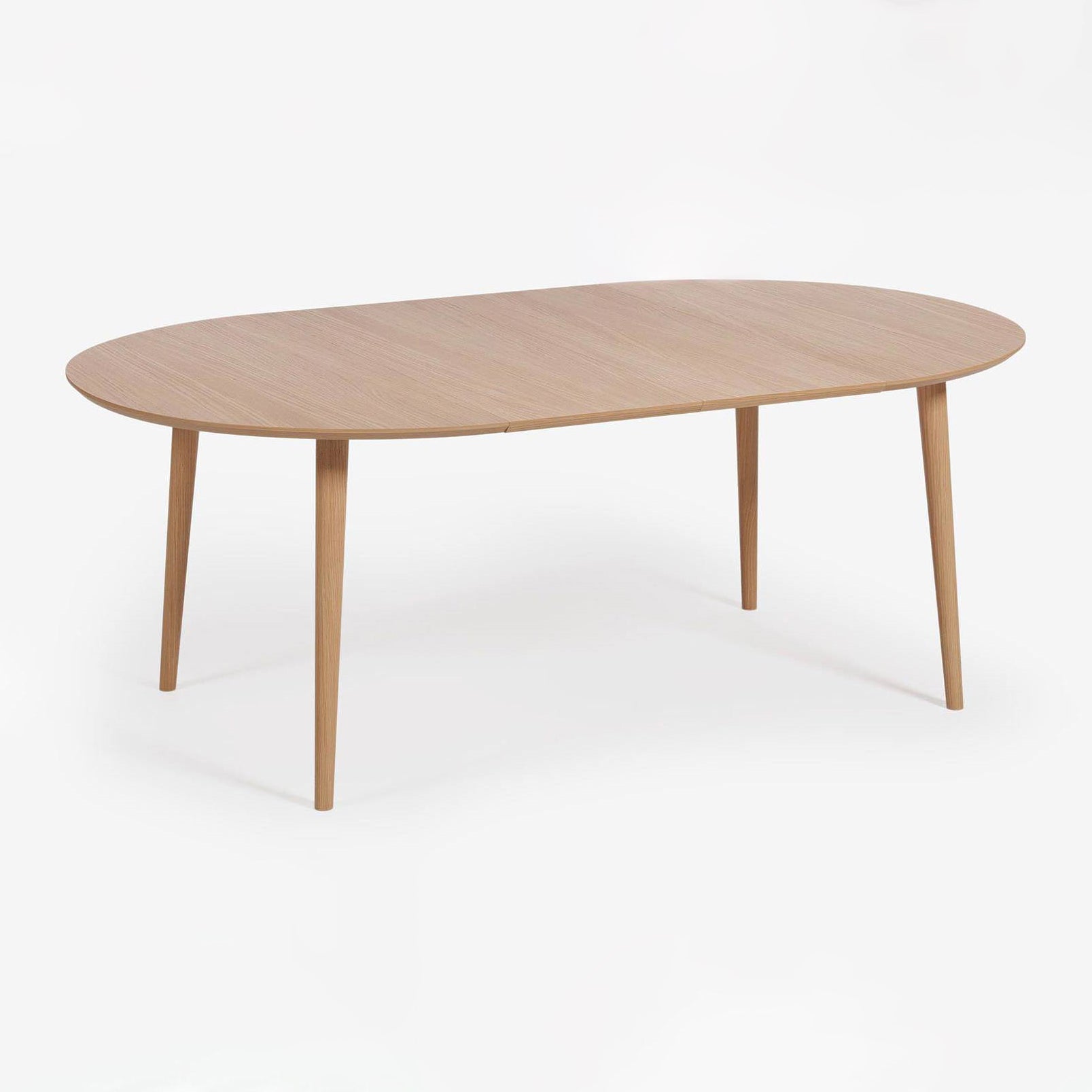 Kave Home Oqui Eettafel Uitschuifbaar Rond - 120|200 x 120 cm - Eiken