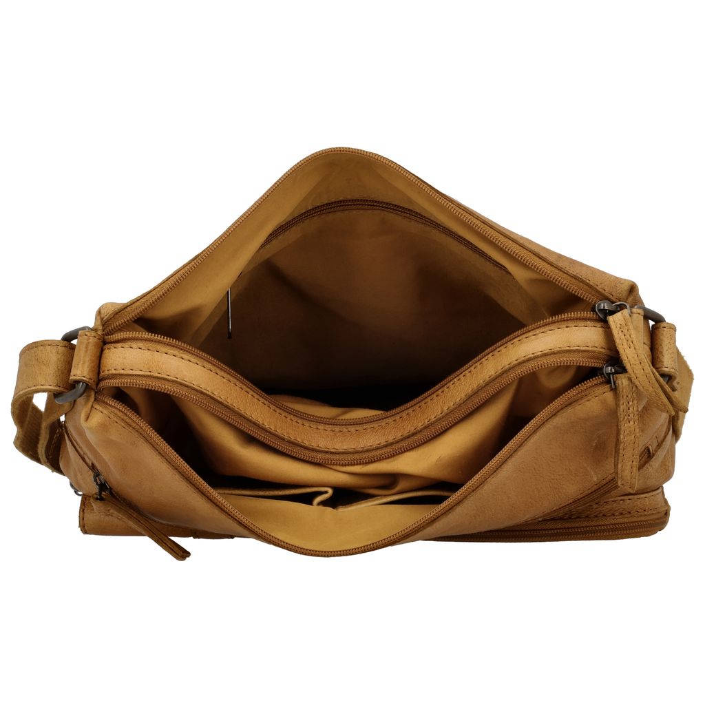 Hide & Stitches Paint Rock Crossbody Tas Okergeel