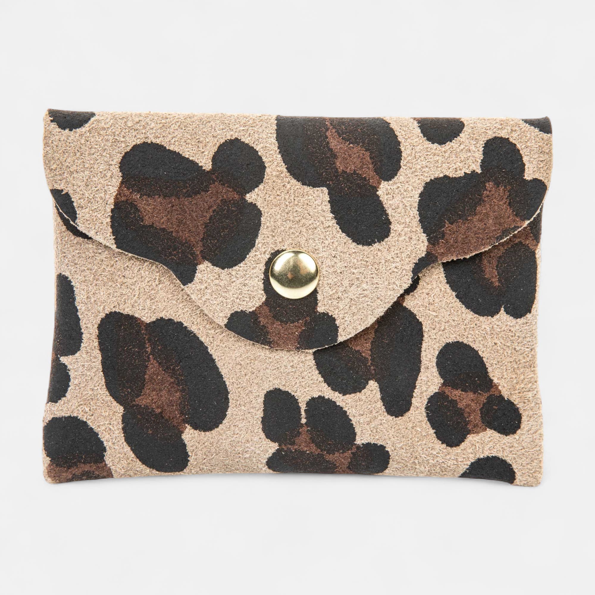 Petite maroquinerie en cuir beige