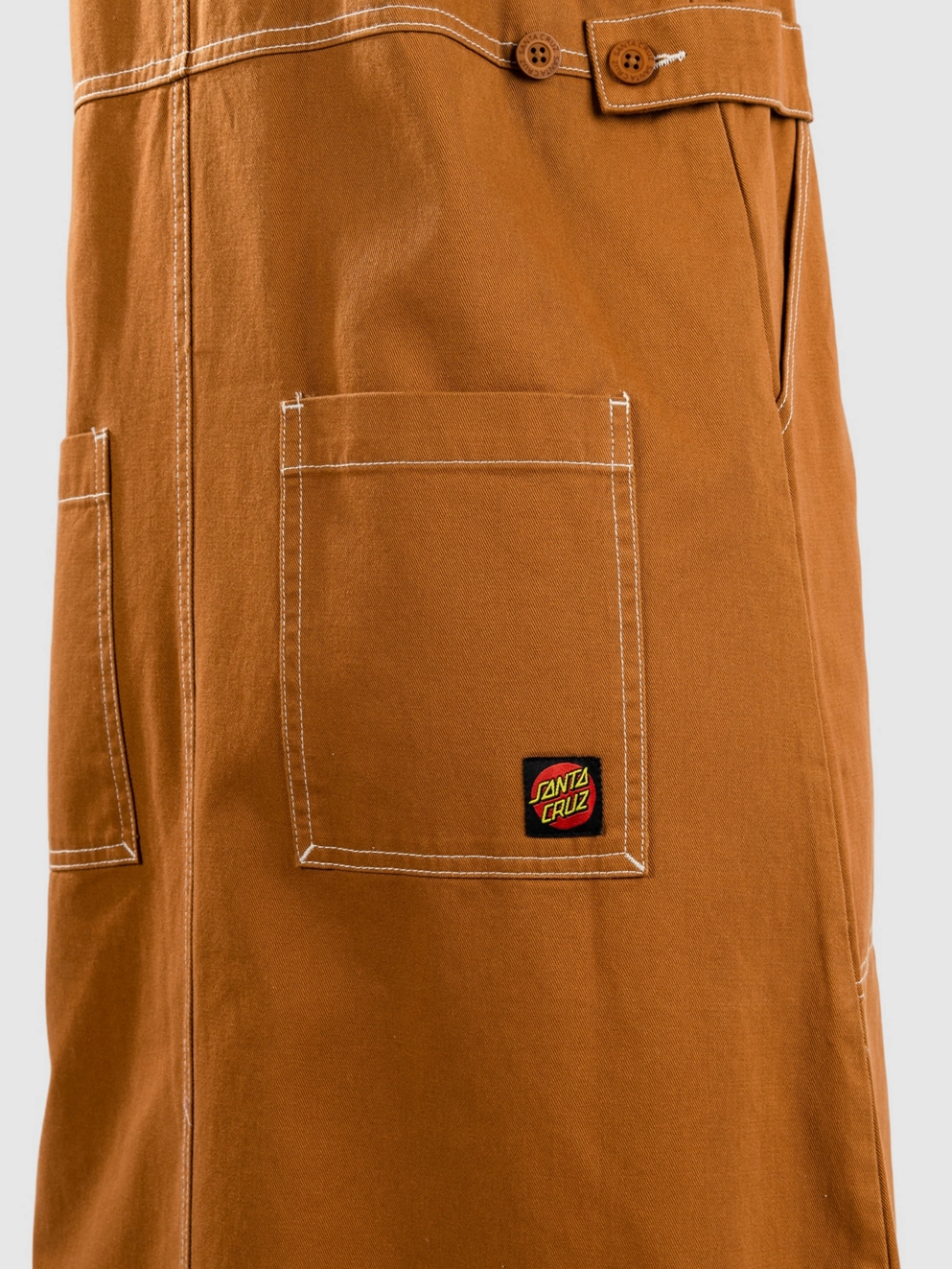 Santa Cruz Classic Pinafore Dress tan/white stitch