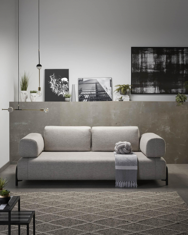 Kave Home Compo module 3-zits bank met armleuningen blauw