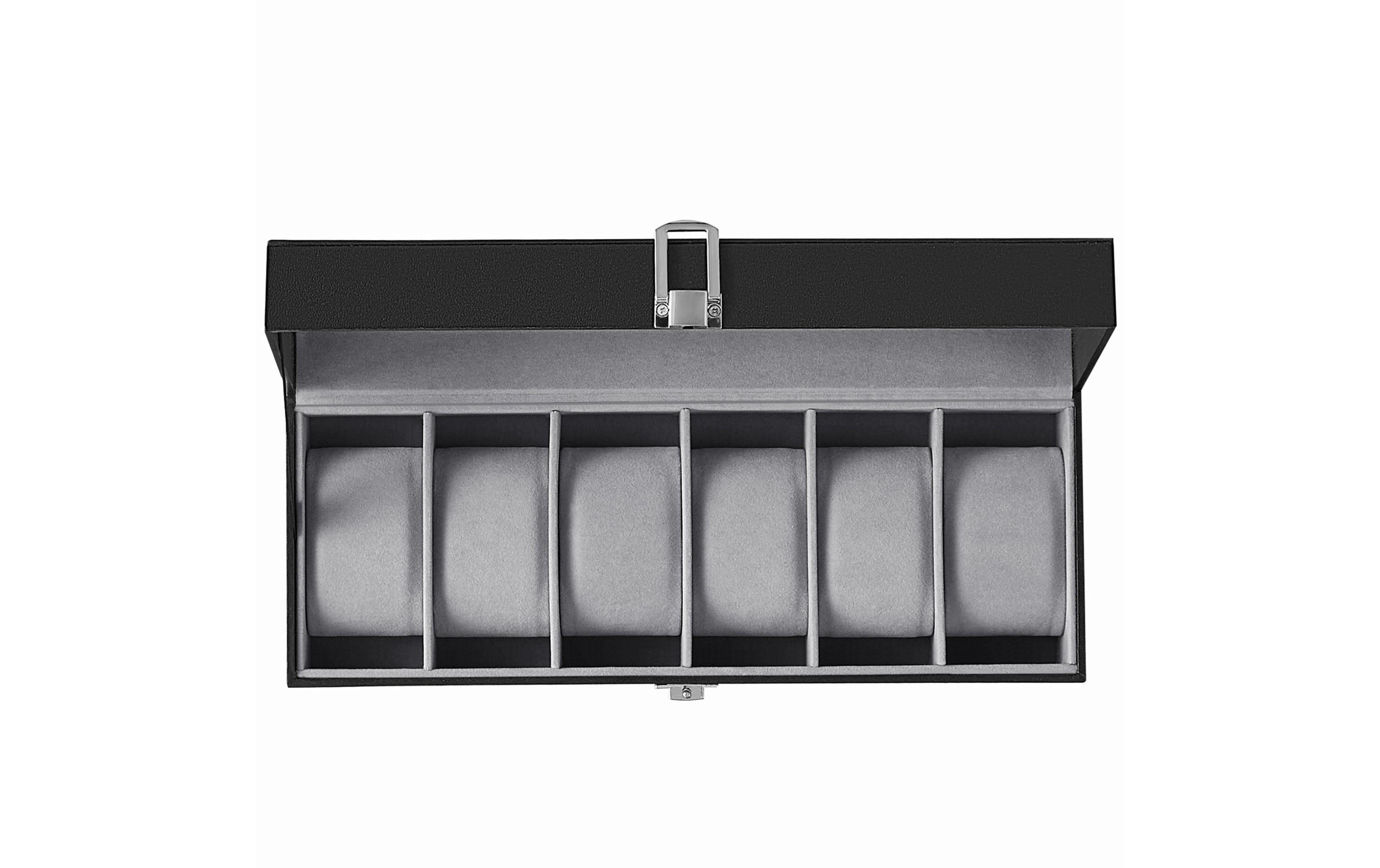 Uhrenbox 11.2 cm, Grau/SchwarzUhrenschatulle