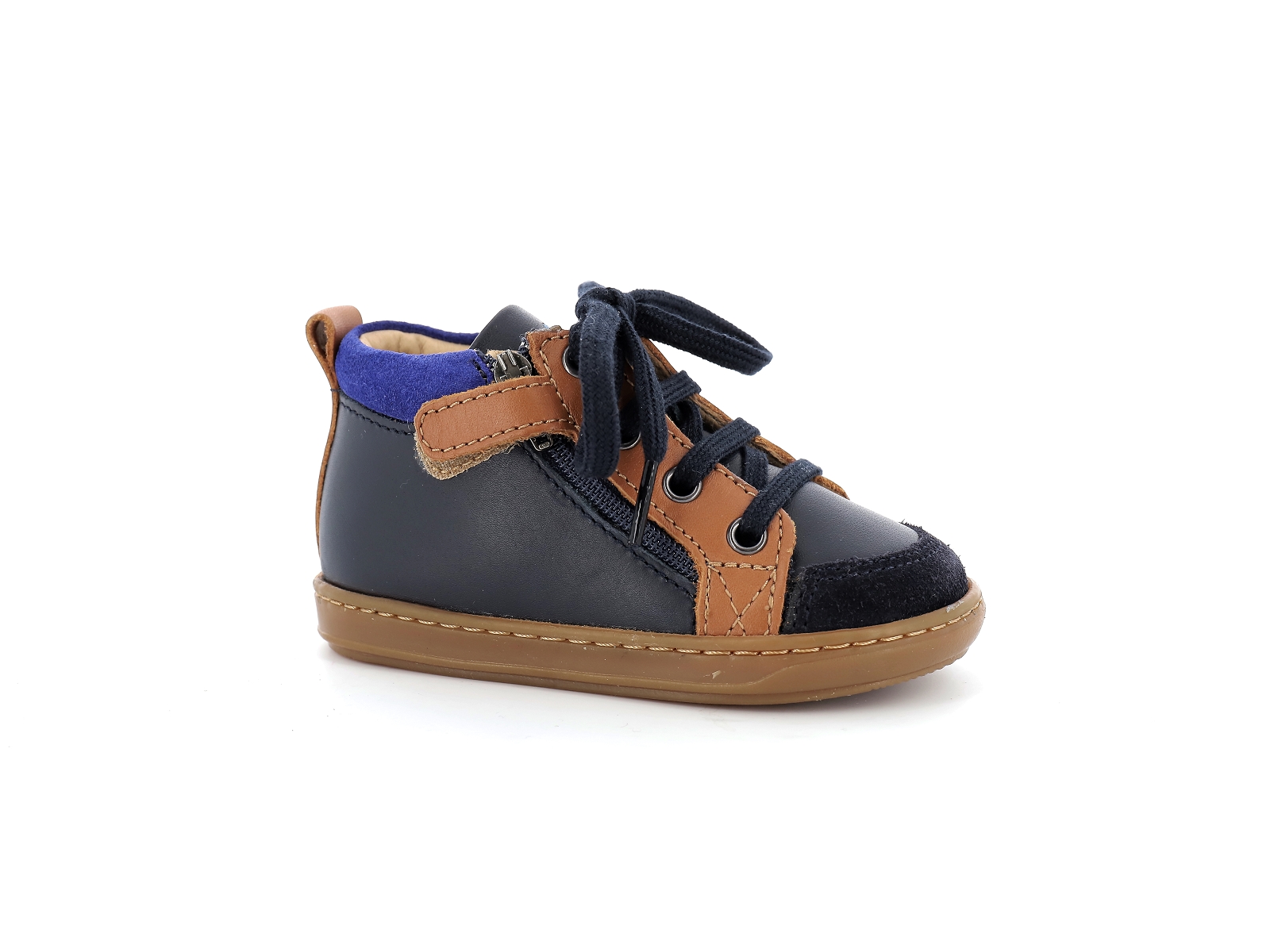 Shoopom-BOUBA BI ZIP Cuir Marine Sable