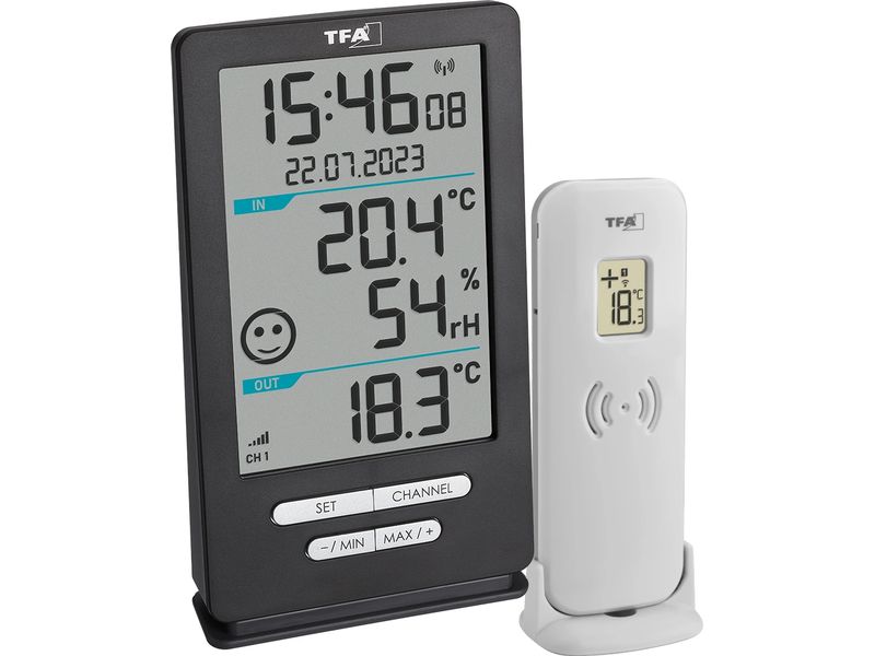 TFA Dostmann Funk-Thermometer XENA HOME Funk-Thermometer mit Feuchtigkeitsmesser