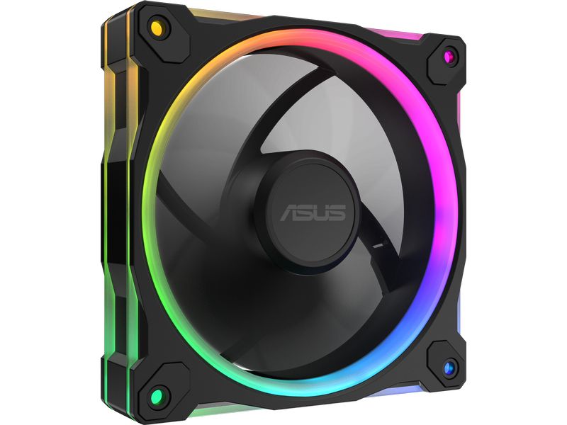 ASUS PC-Lüfter Prime MR120 Fan ARGB 3in1 Schwarz Rückseitig beleuchteter PWM-Lüfter mit umgekehrtem Luftstrom