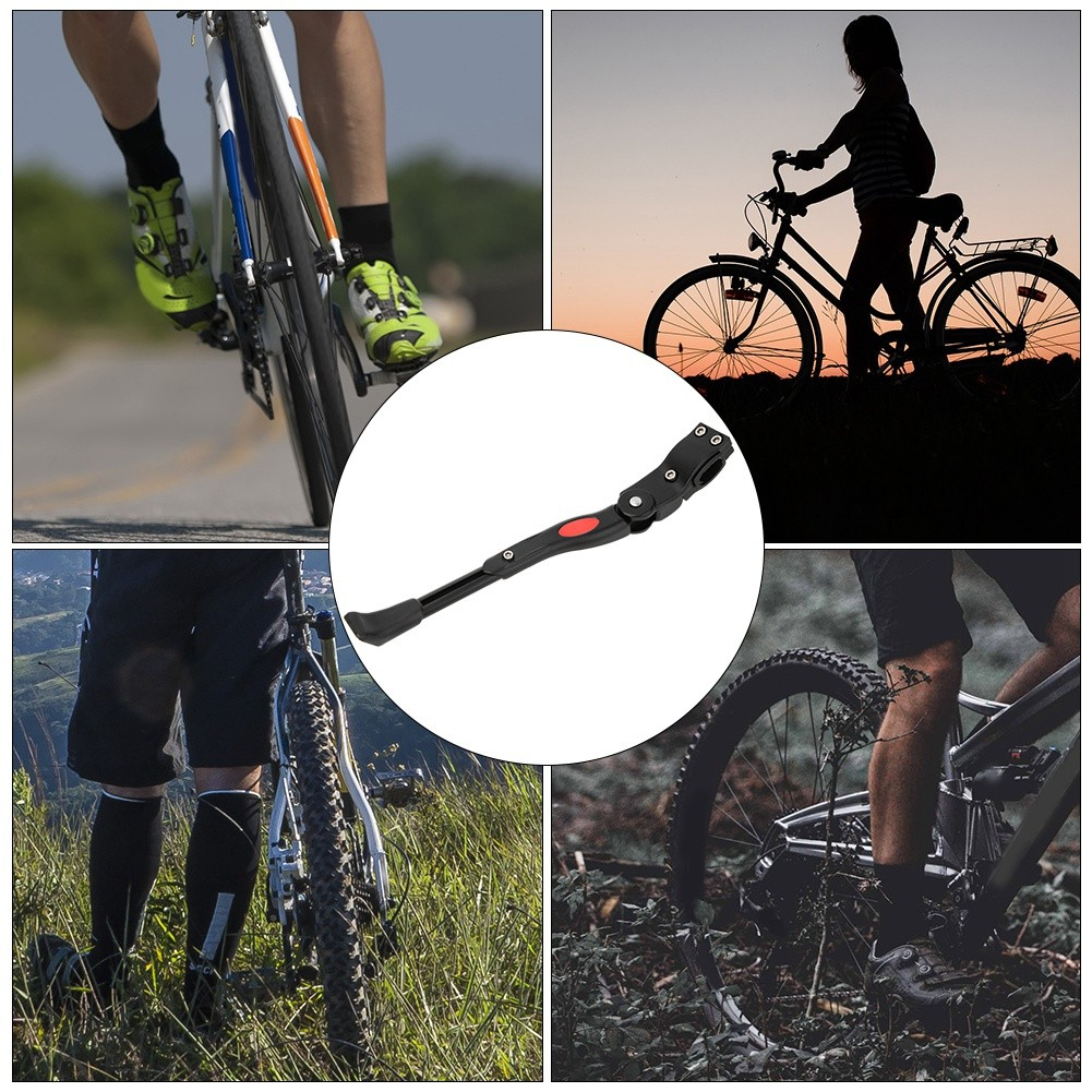 Universal Fahrrad Ständer Verstellbare Velo Fussstütze Gravel Bike Bikepacking Park Radständer - Schwarz