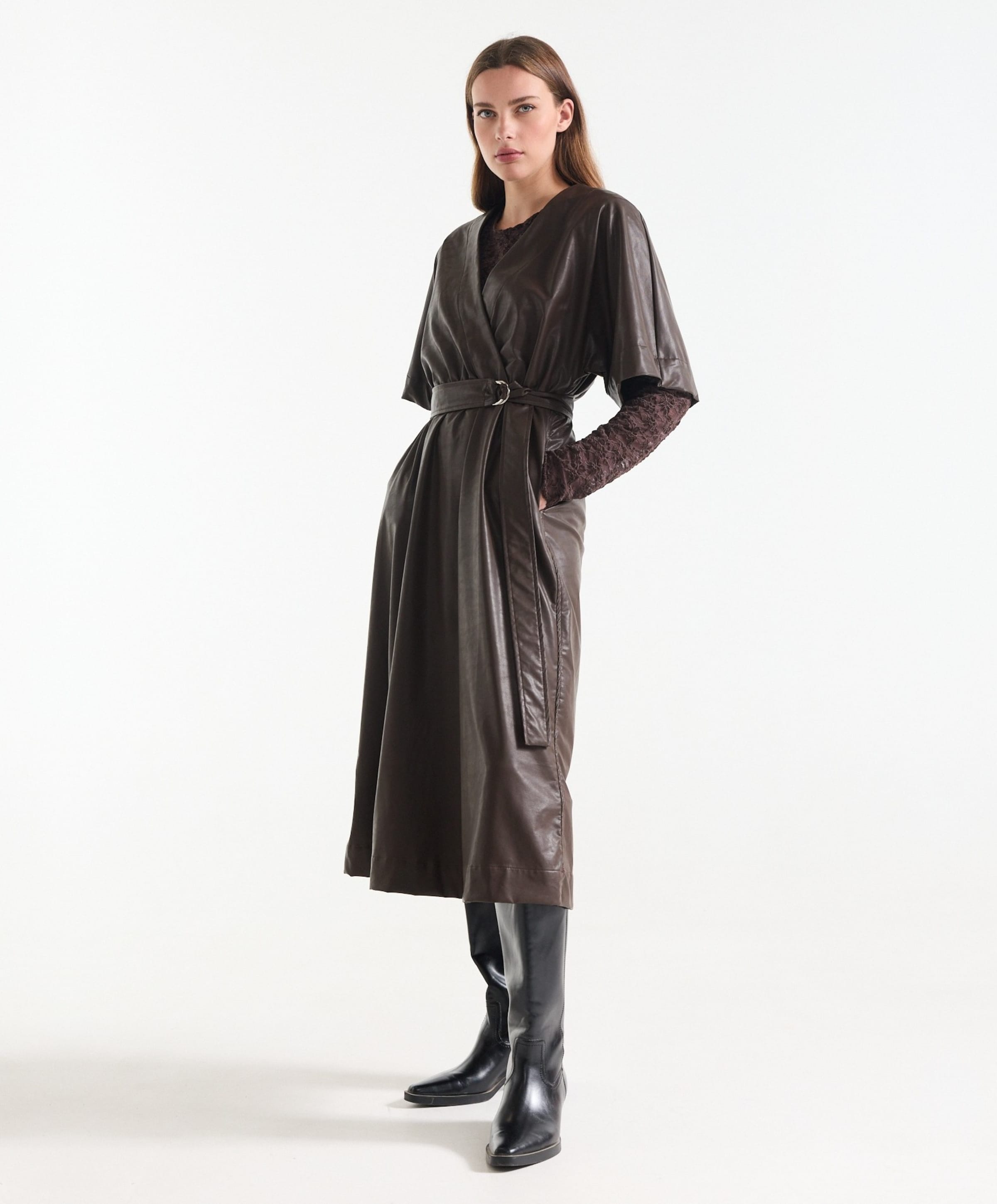JANSEN Amsterdam Dames jurk bruin