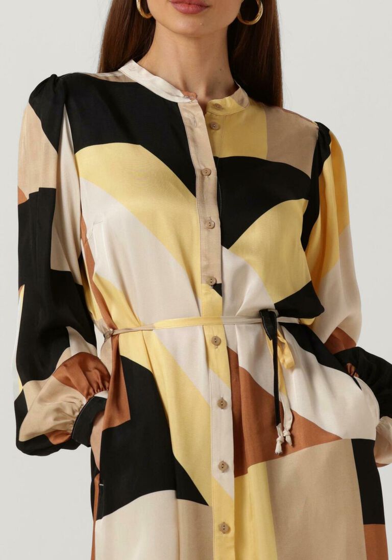 SUMMUM multi summum midi jurk dress graphic lines