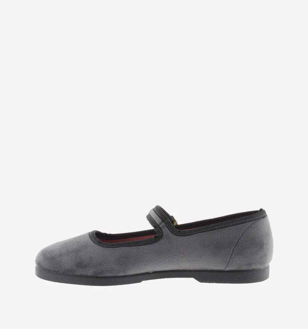 GONG-FU BALLERINE VELOURS Ballerines femme GRIS