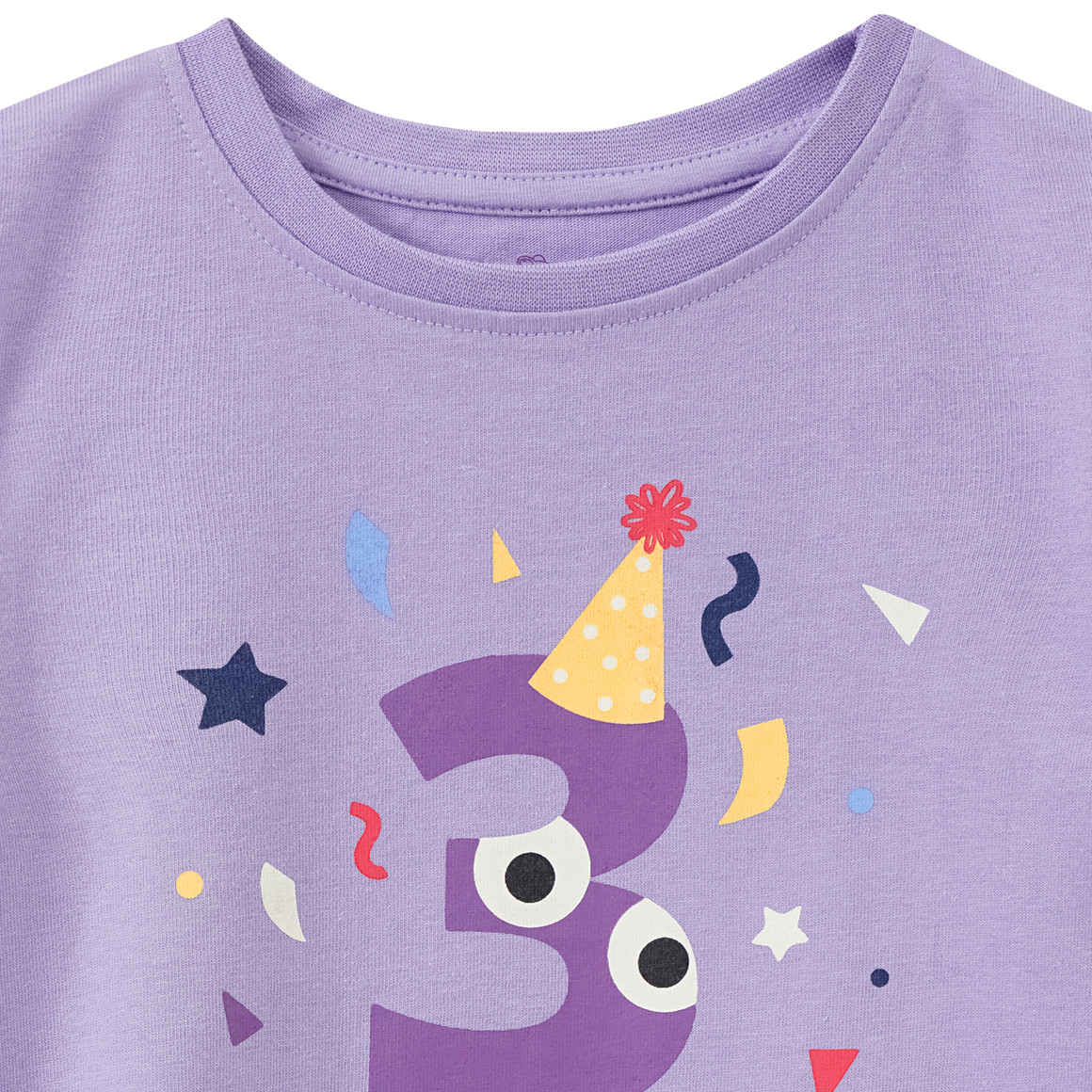 Topolino Mädchen T-Shirt mit Geburtstagszahl 3 helllila