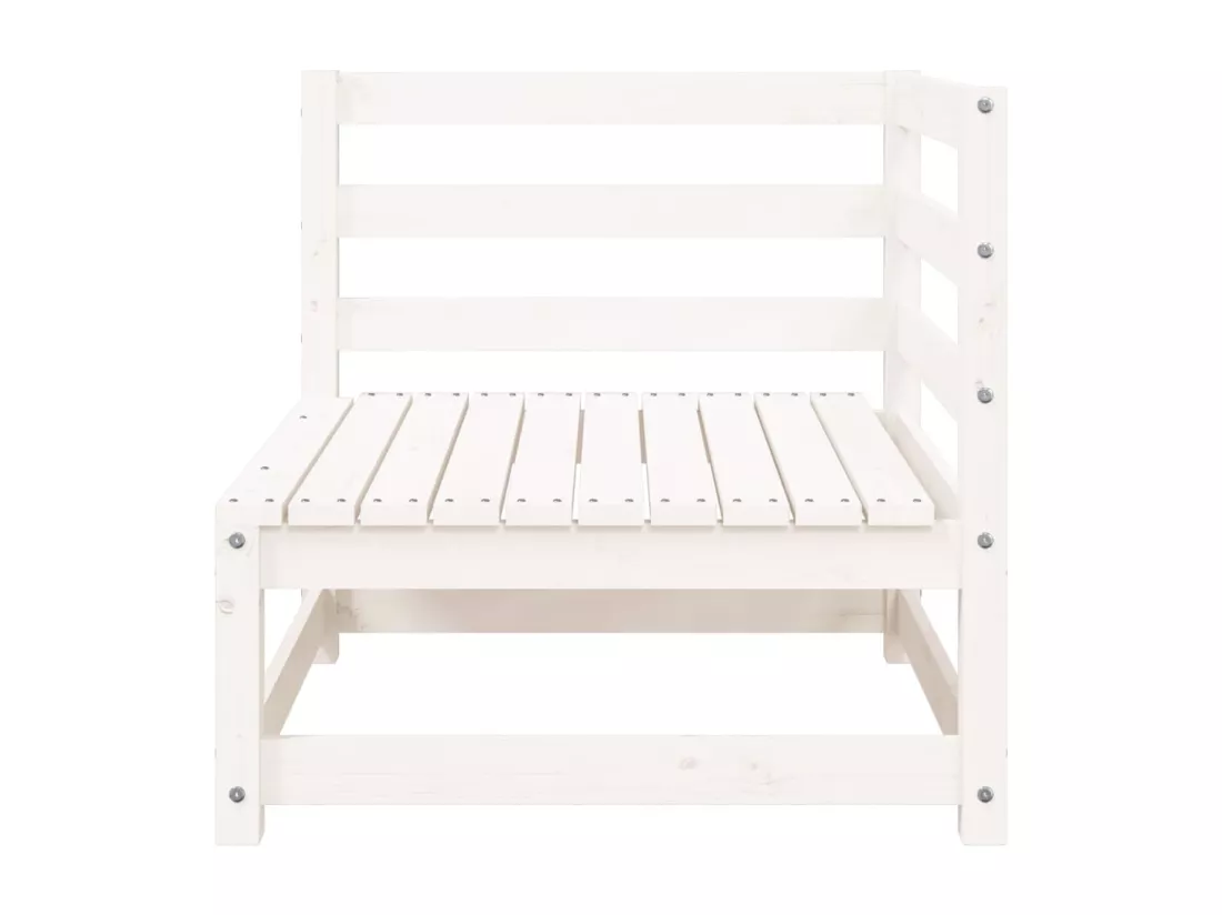 Canapé de jardin 2 places blanc bois de pin massif