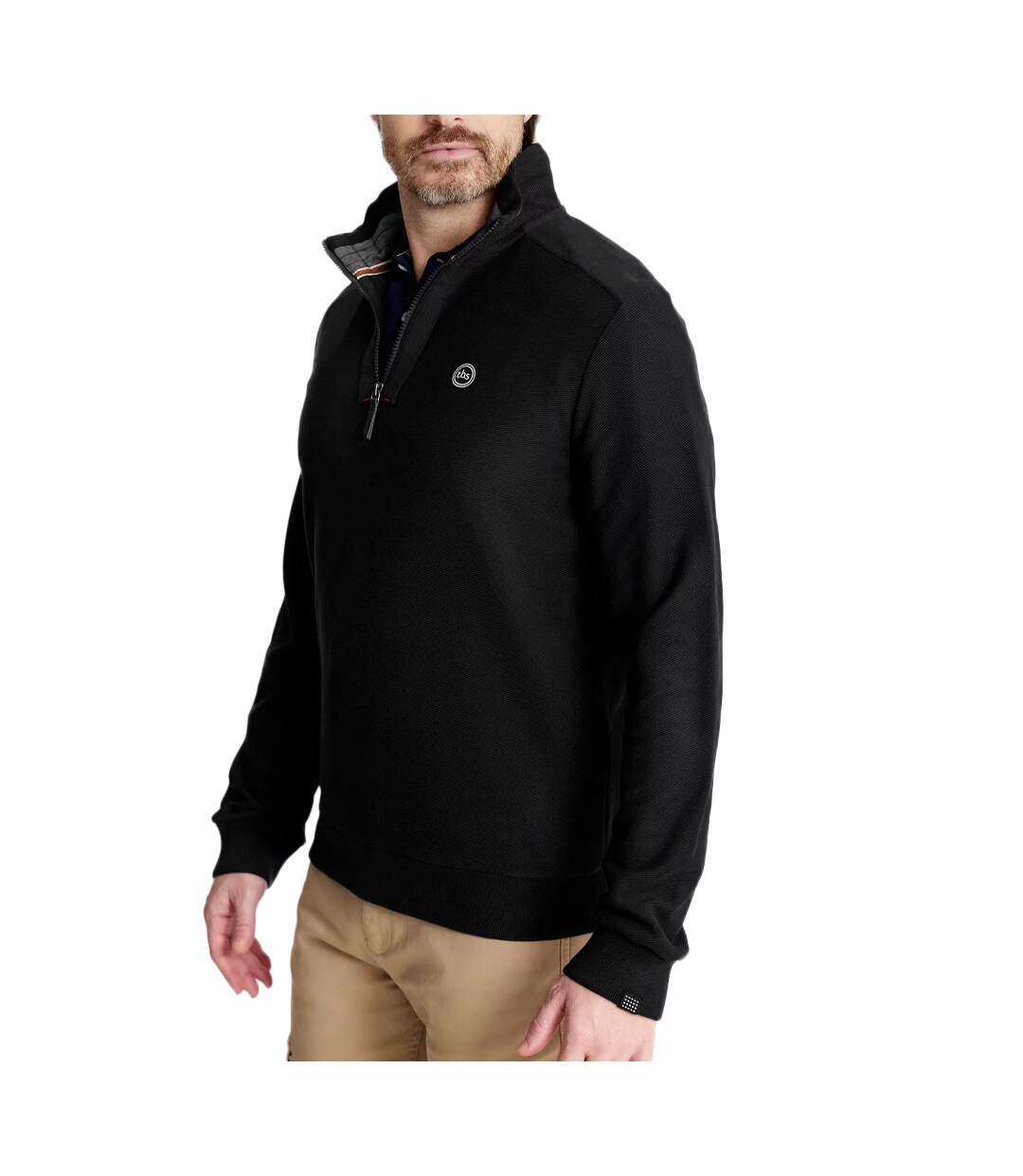 Sweat 1/4 de Zip Noir Homme TBS Jerrycam
