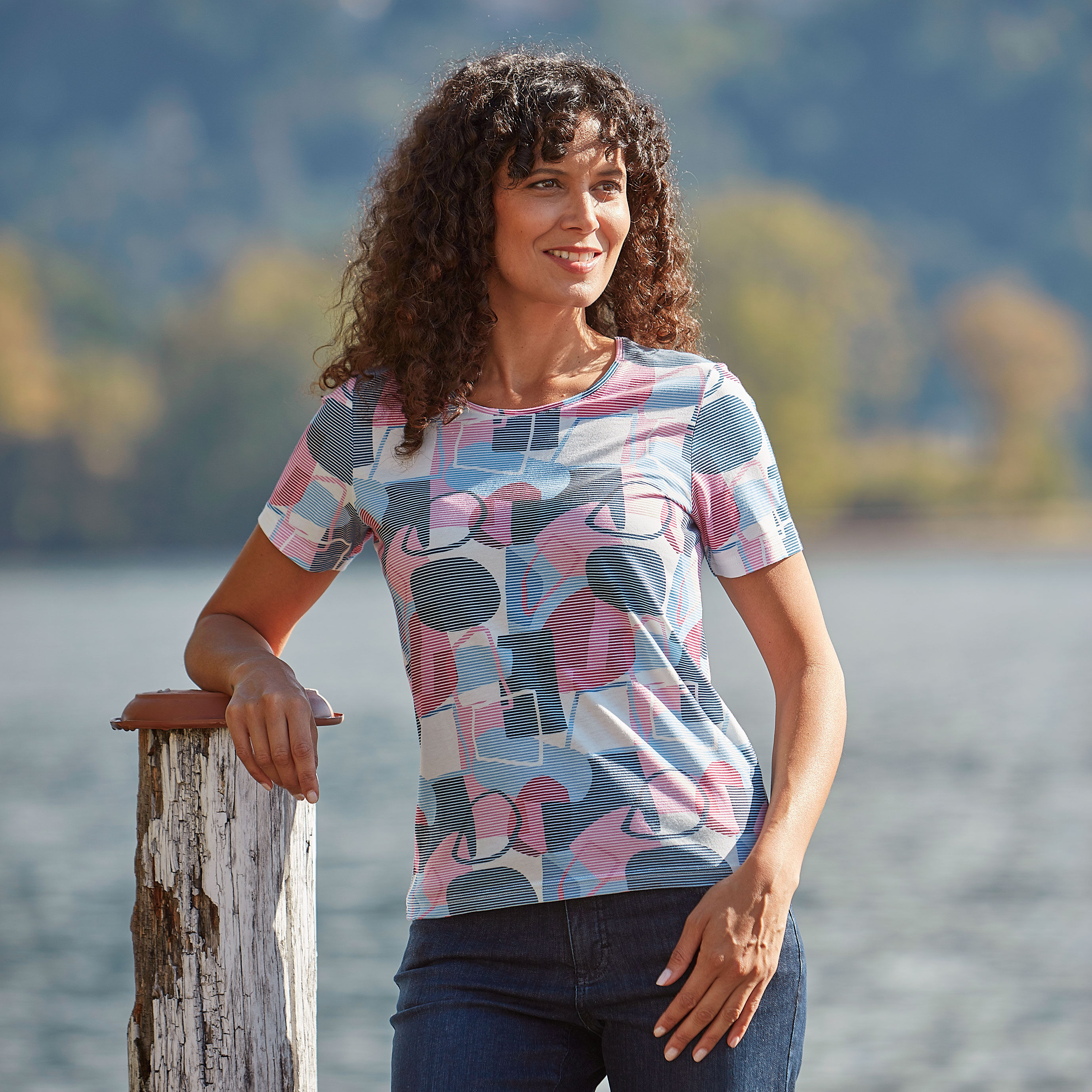 Damen T-Shirt bedruckt Baumwolle und Modal