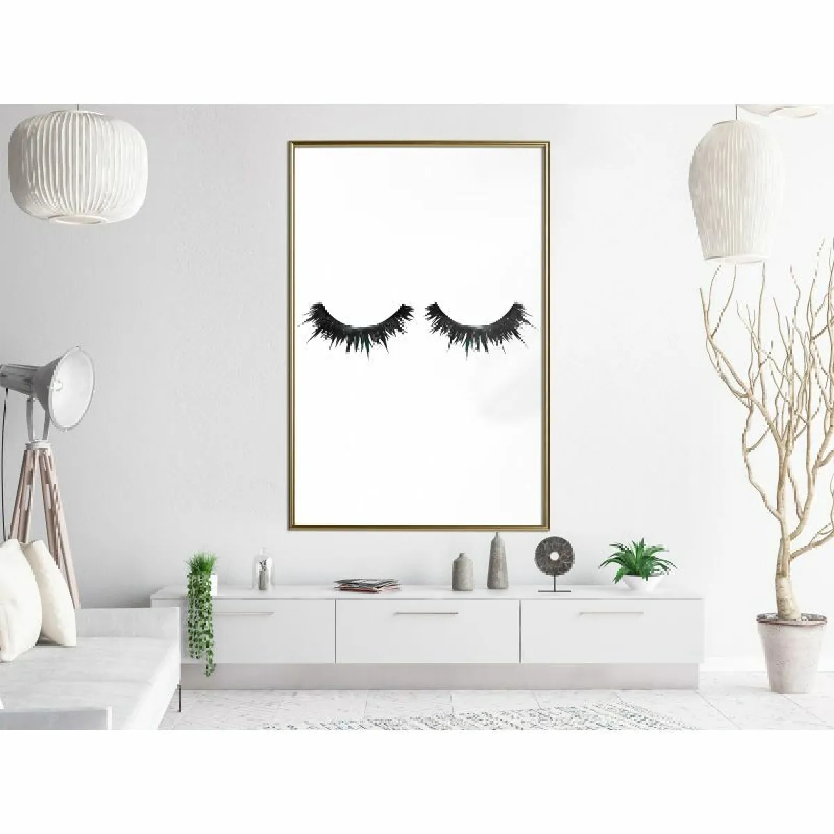 Paris Prix Affiche encadrée False Eyelashes 40x60 cm - Or