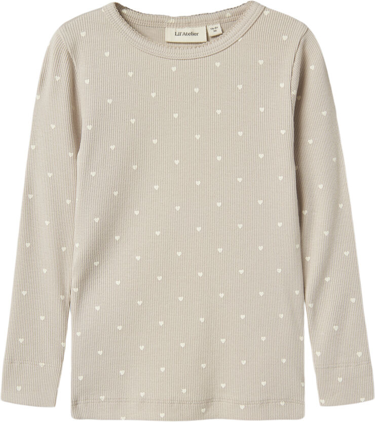 Lil' Atelier NMFGAGO LS SLIM TOP LIL NOOS Gray morn/heart