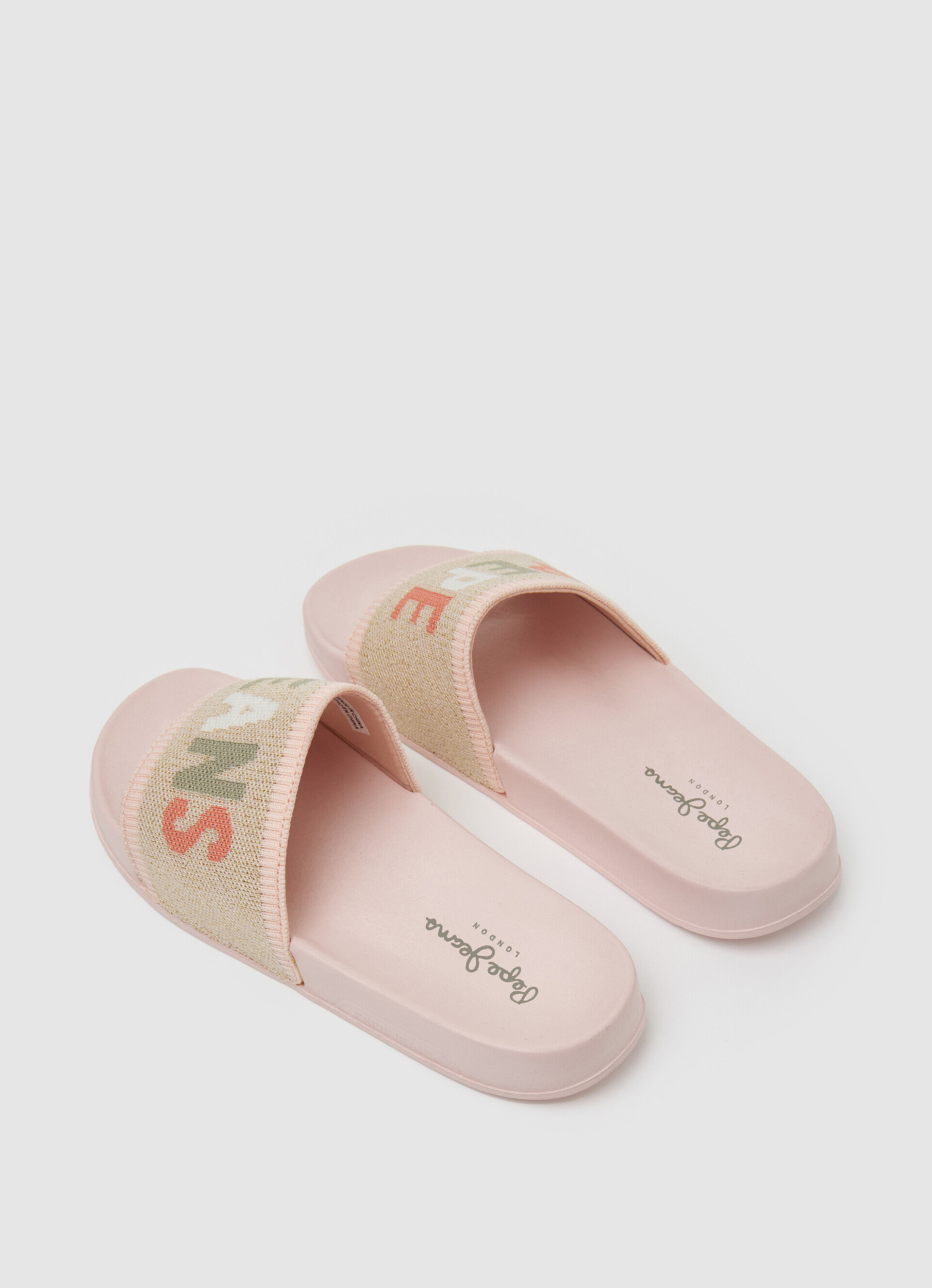 Chinelo de praia de tricô SLIDER - rosa claro