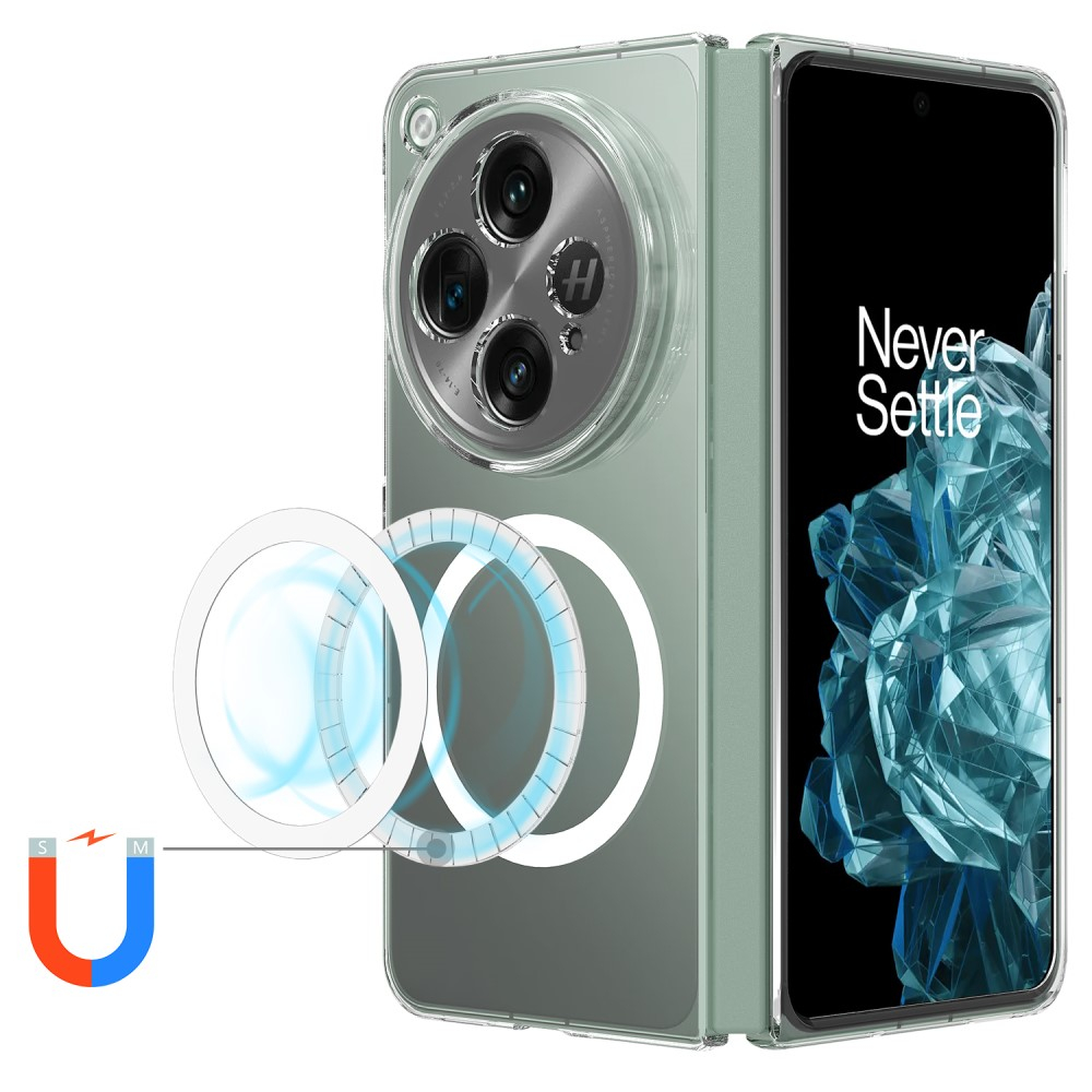 OnePlus Open Hybrid Hülle TPU Bumper Acryl Rückseite MagSafe-Modul - Transparent