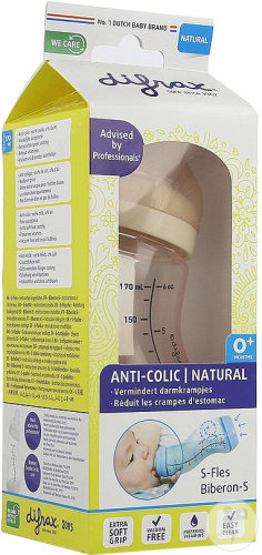 Difrax Biberon-S Natural 170ml Rose/Blossom 1 Pièce