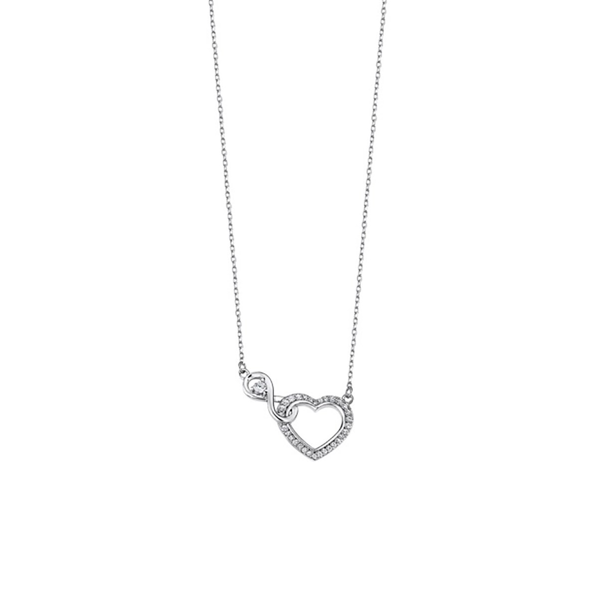 Collier Lotus Silver Moments coeur et infini