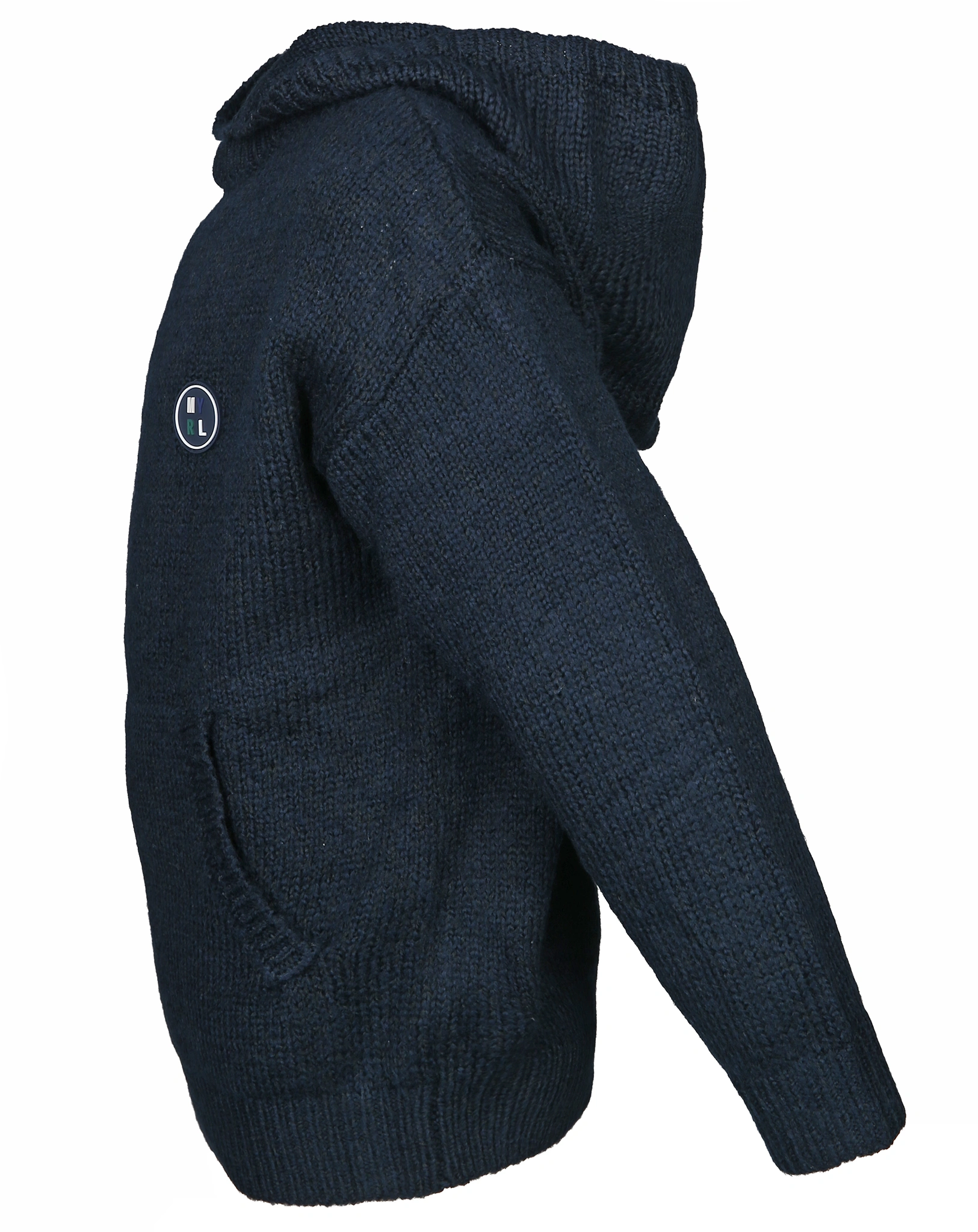 Kapuzen-Strickpullover SOLID in dark navy