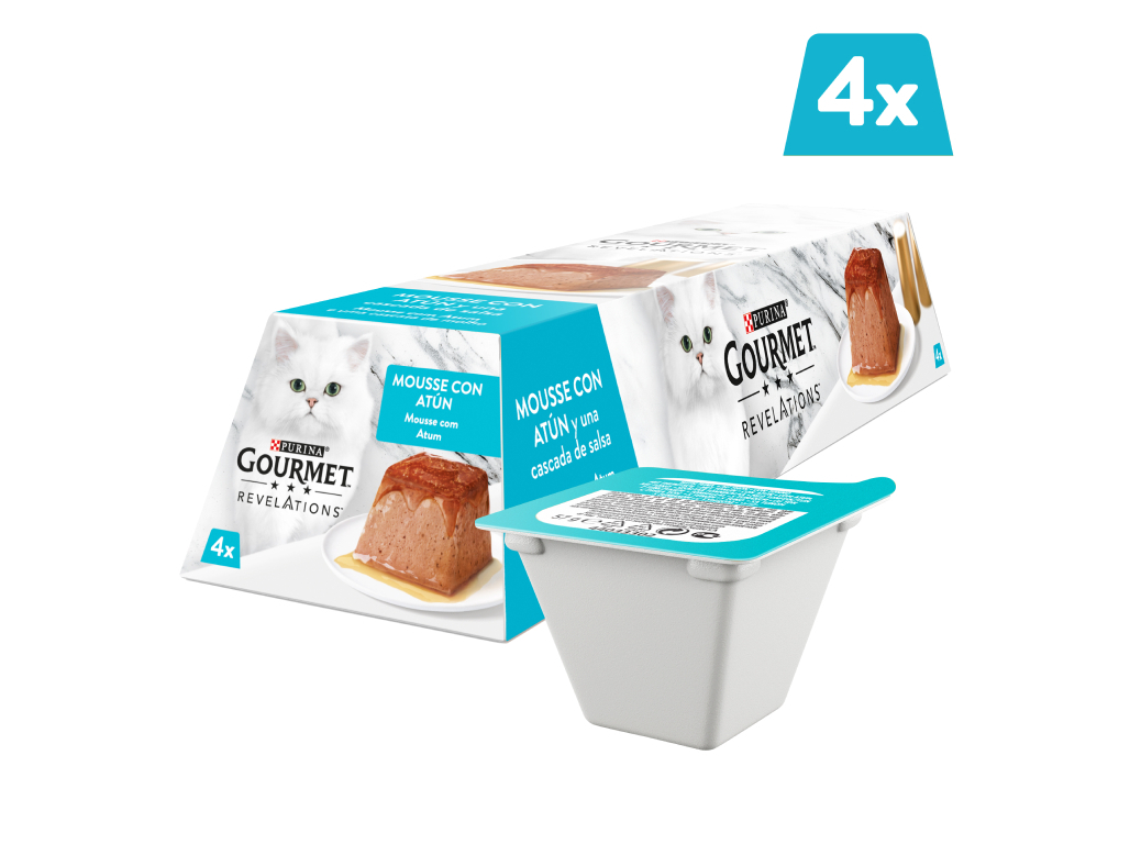 COMIDA HÚMIDA PARA GATO GOURMET REVELATIONS ATUM 4X57G