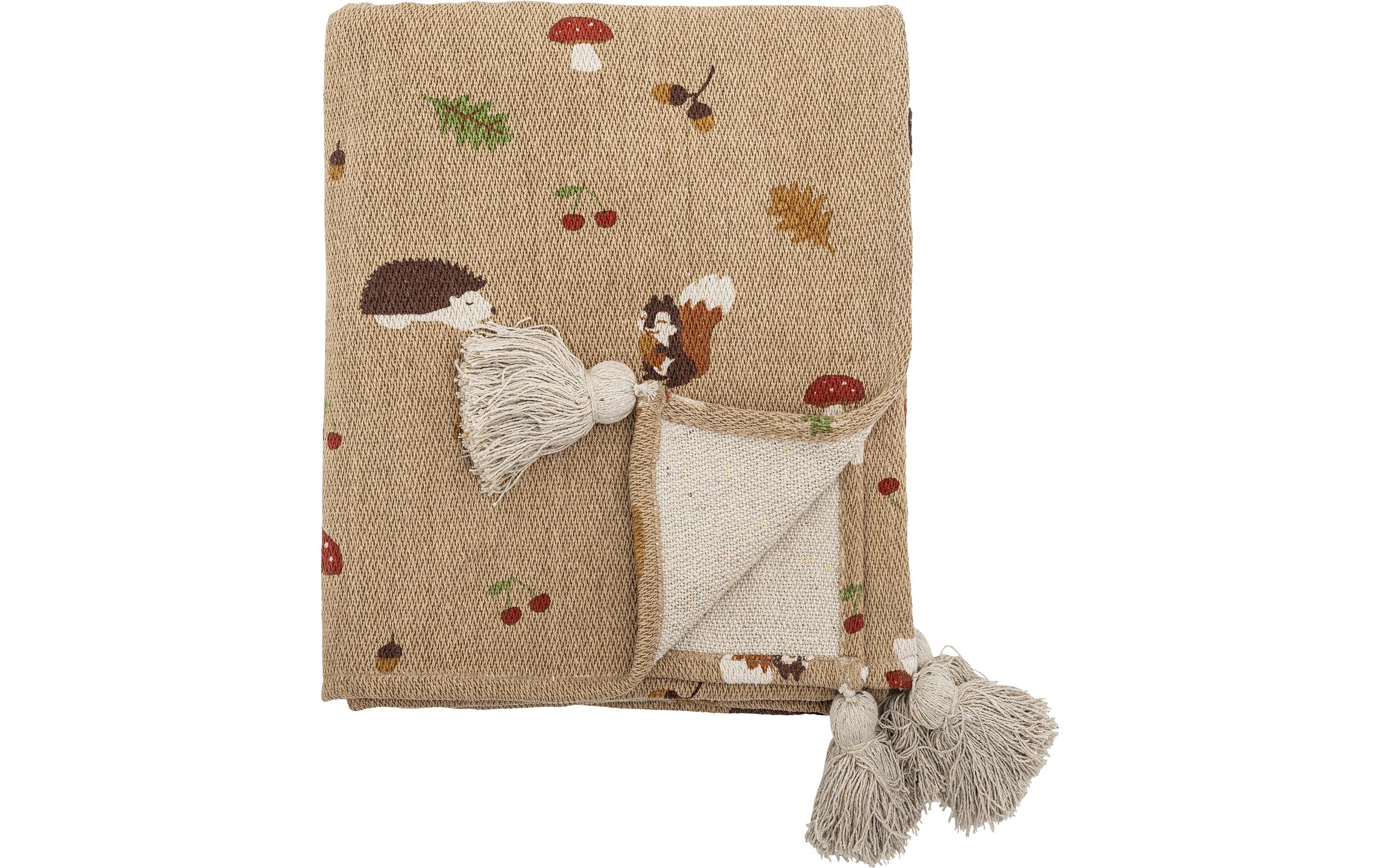 Kuscheldecke Fall 160 x 130 cm, BraunDecke zum Kuscheln aus Baumwolle