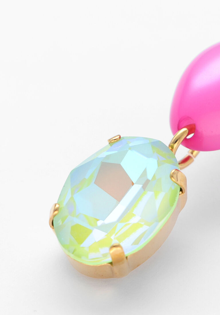 fuchsia lott. gioielli sieraad ce sw oval with oval strass pendant m