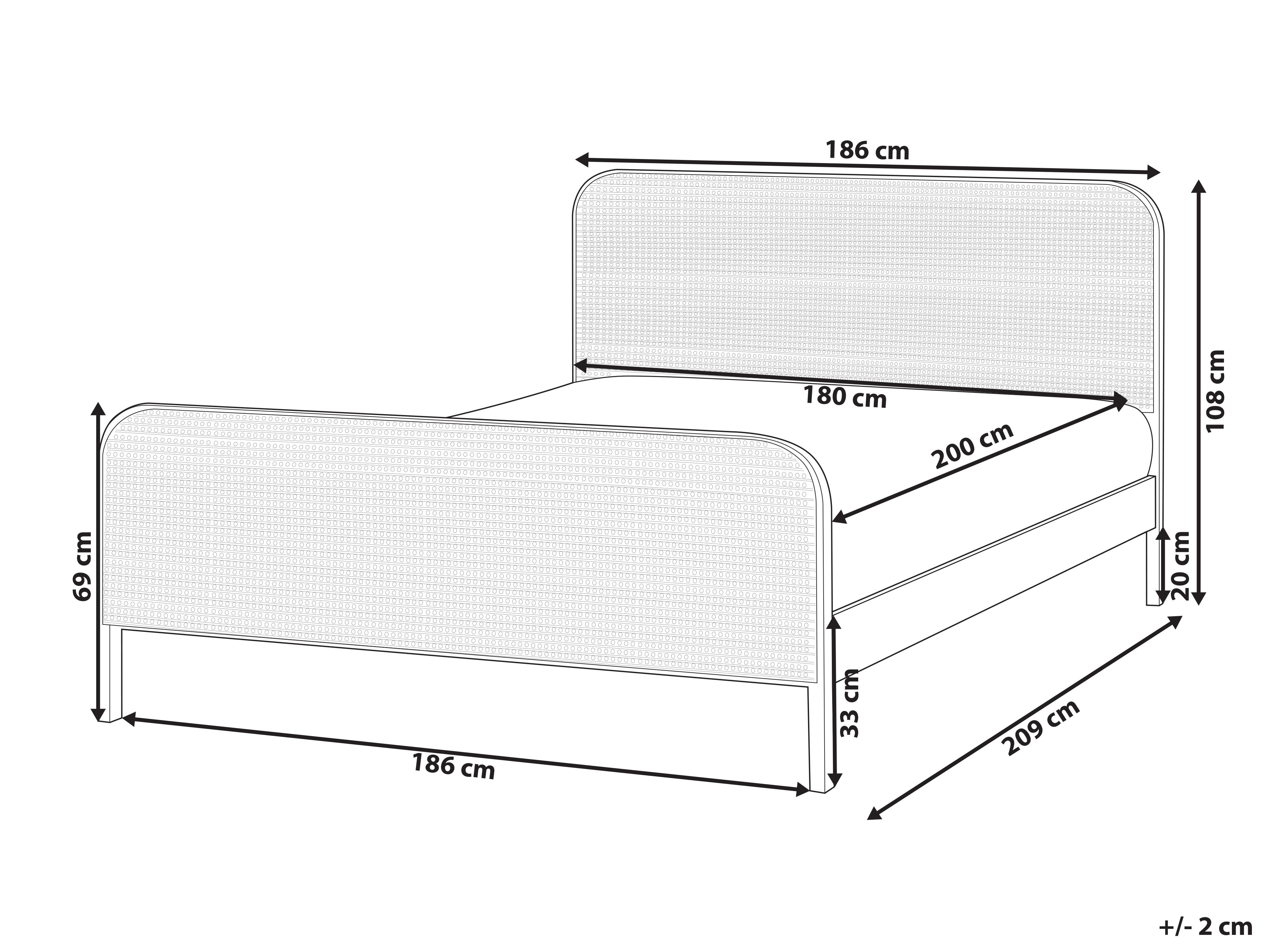 Bed Dennenhout GONFARON 180 x 200 cm Lichtbruin