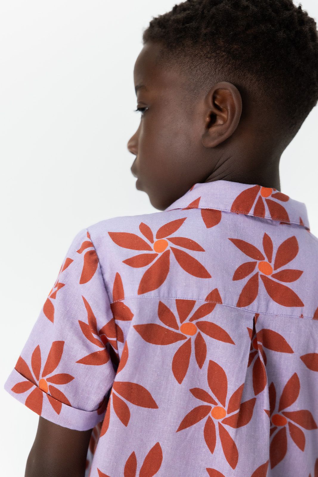 Lavendel overhemd met bloemenprint