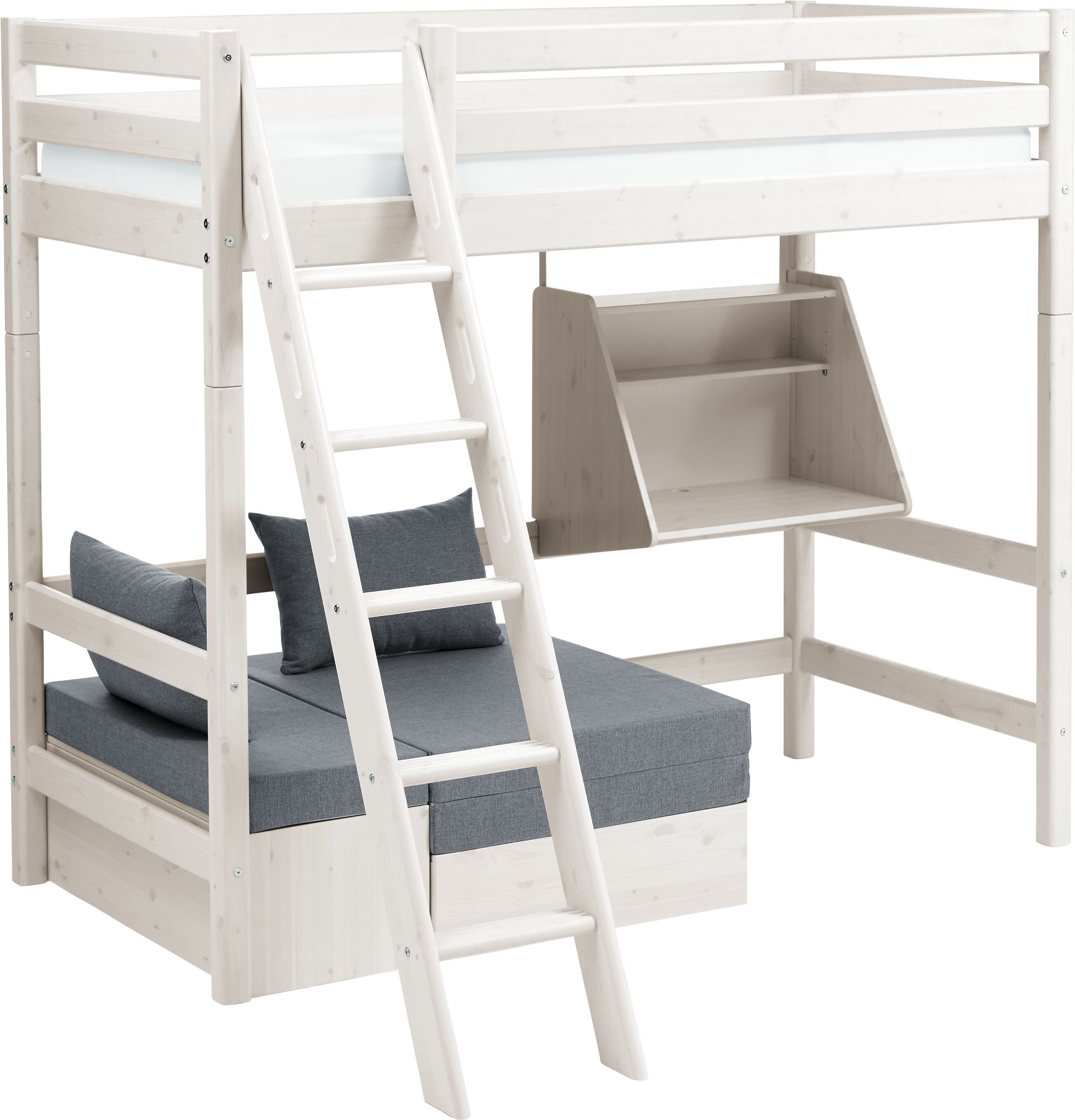Flexa CLASSIC Hochbett - White Wash / B: 179.0 cm x T: 210.0 cm x H: 185.0 cm