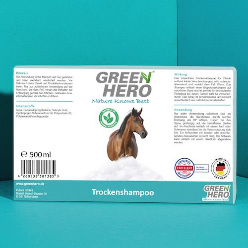 GreenHero Trockenshampoo für Pferde