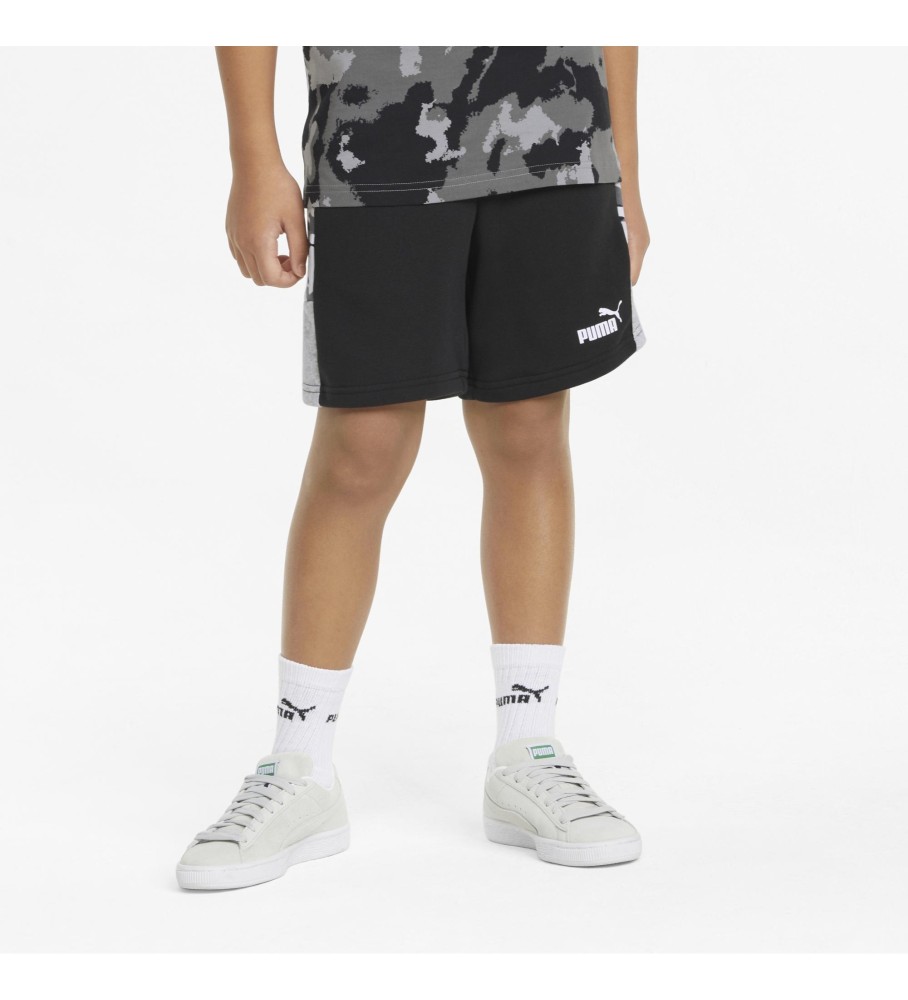 Puma Short Juvenil Camuflado Preto